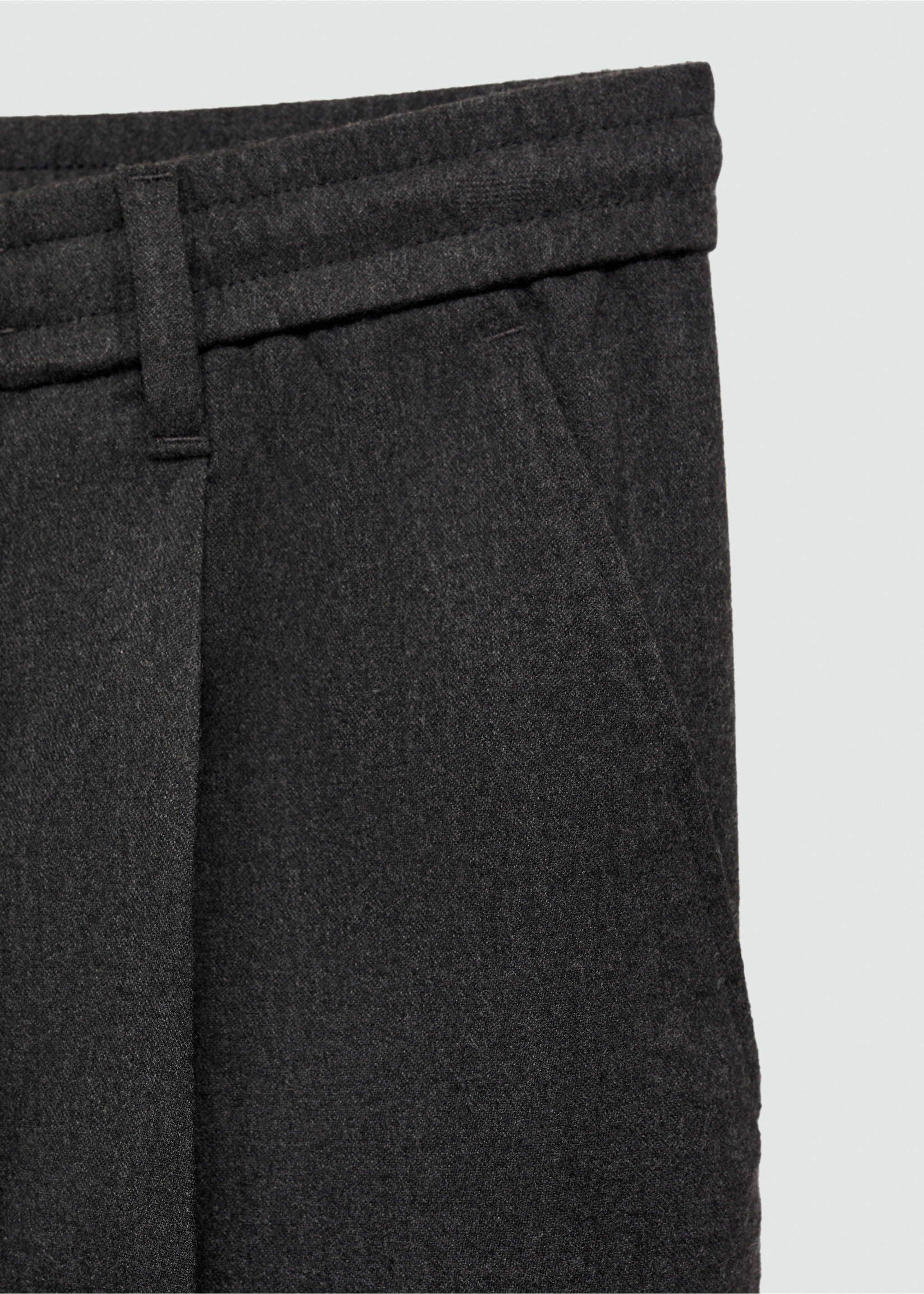 Regular fit cord pleated trousers - Details of the article 0, Grey. Ref: 77017922-00.