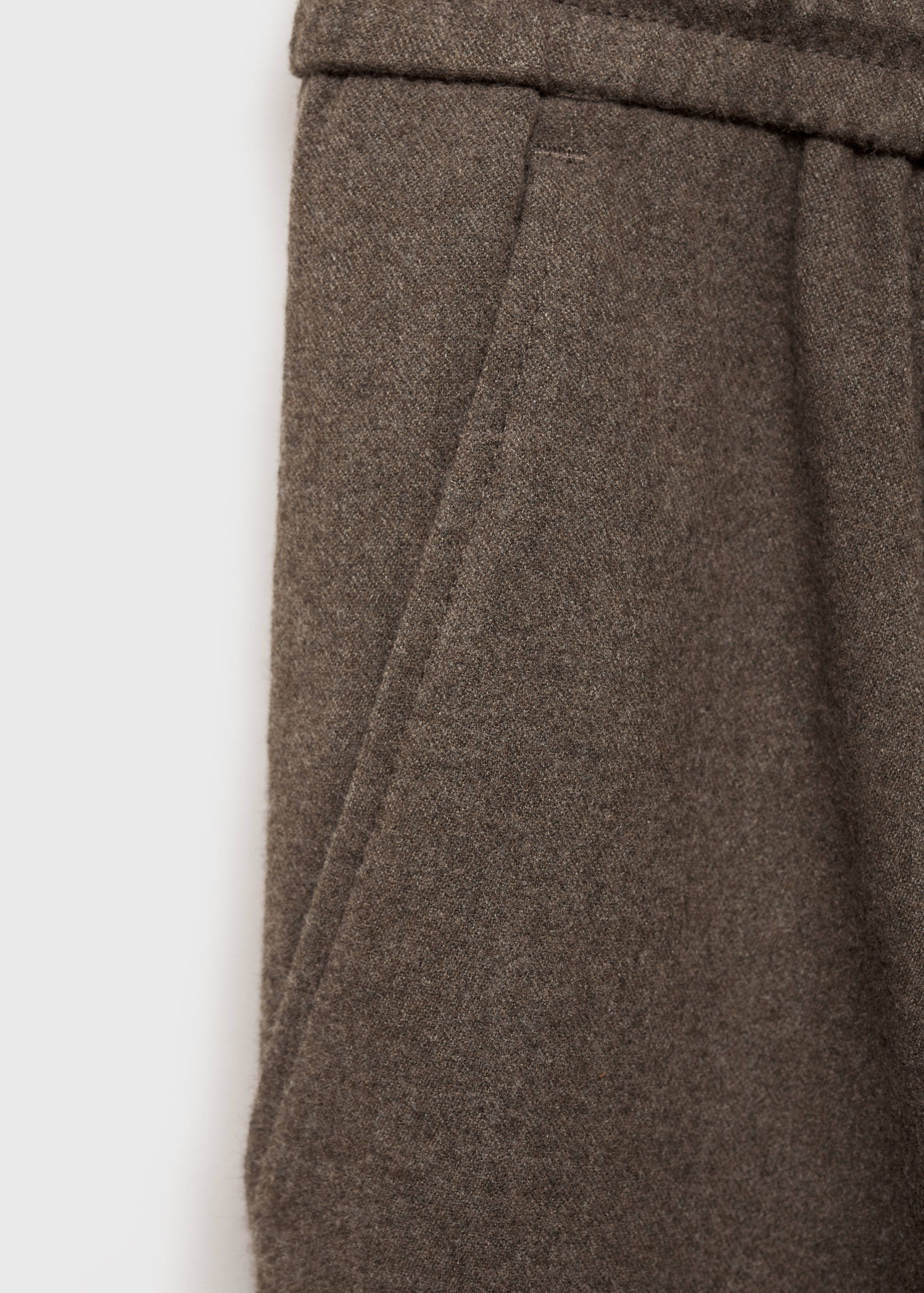 Regular fit cord pleated pants - Details of the article 8