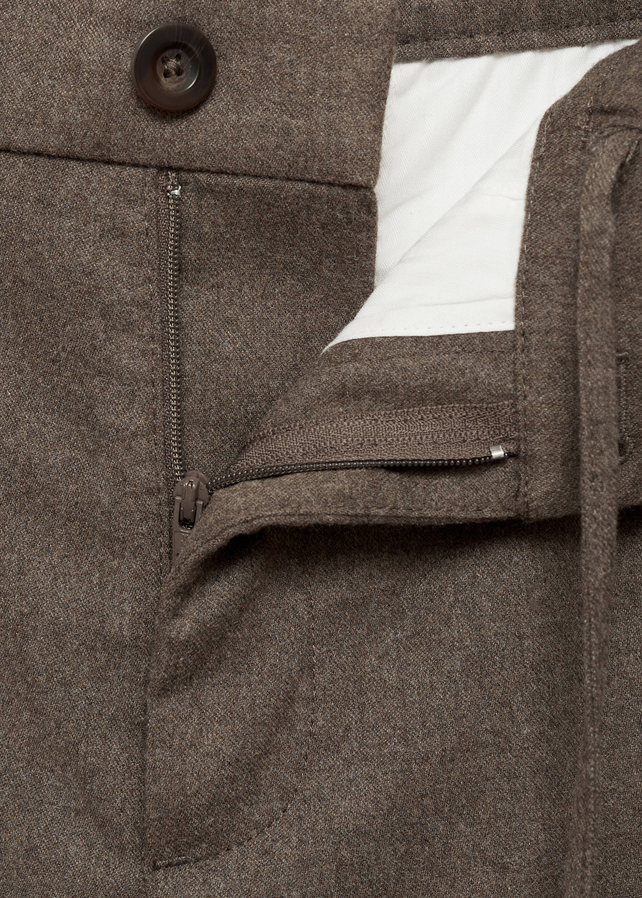 Regular fit cord pleated pants - Details of the article 0