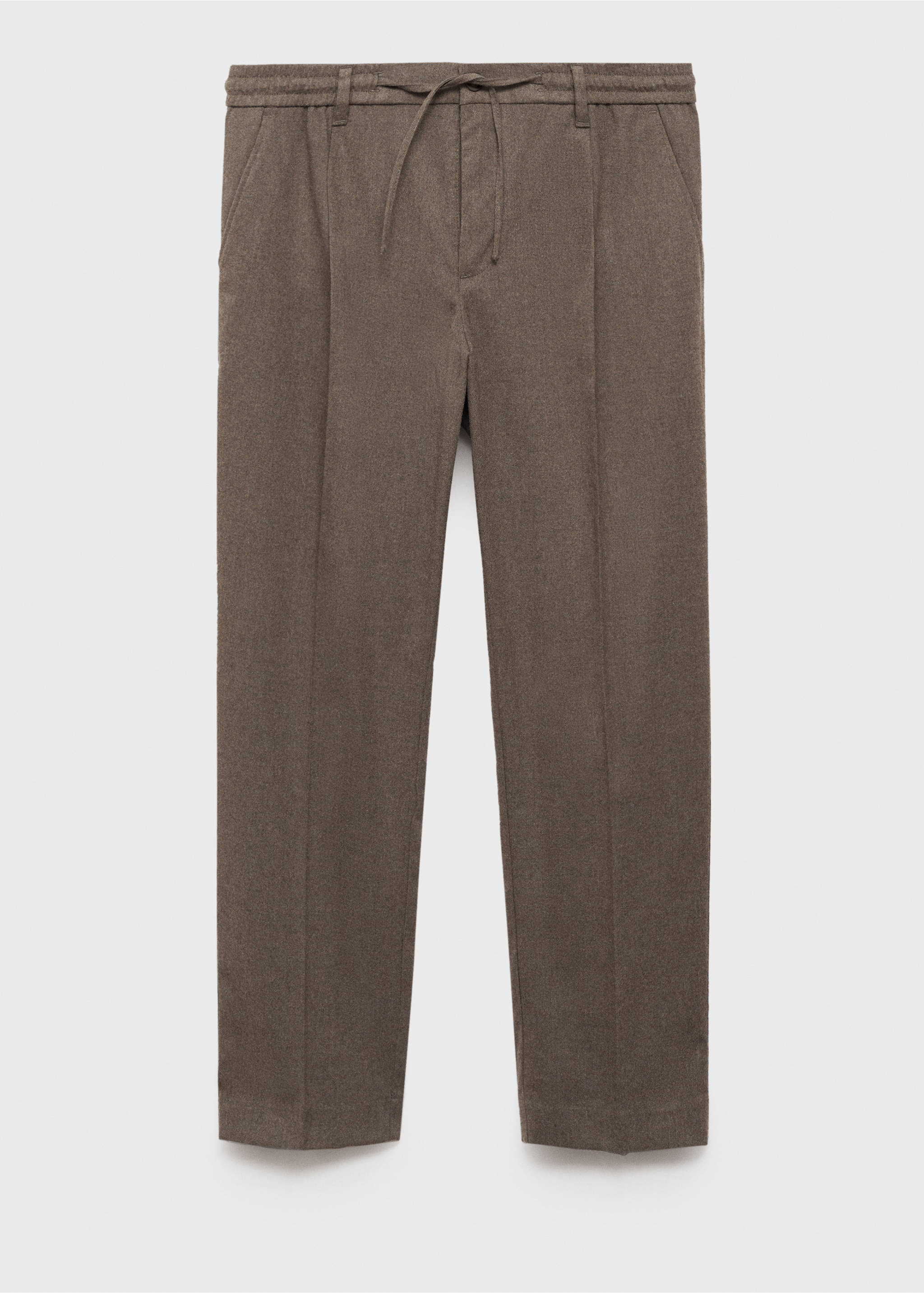 Regular Fit Bundfaltenhose mit Kordelzug - Artikel ohne Model, Nerzgrau. Ref: 77017922-00.