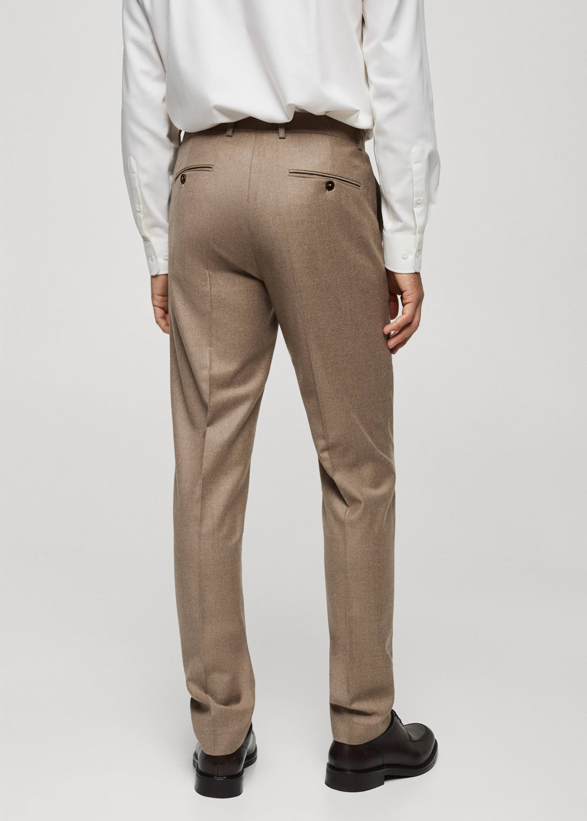 Flanellen pantalon 100% Italiaanse wol - Achterkant van het artikel