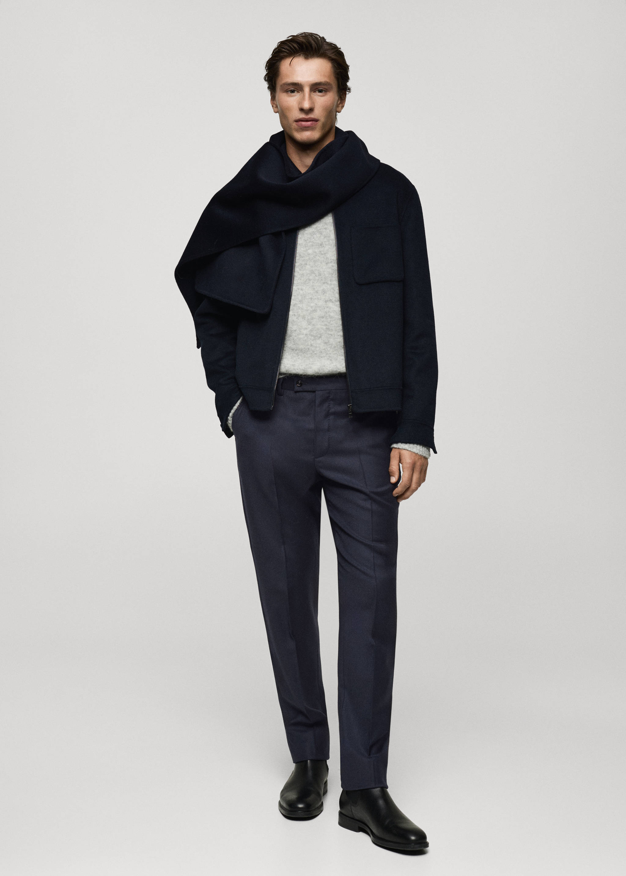 Flanell-Anzughose aus 100 % italienischer Wolle - Allgemeine Ansicht