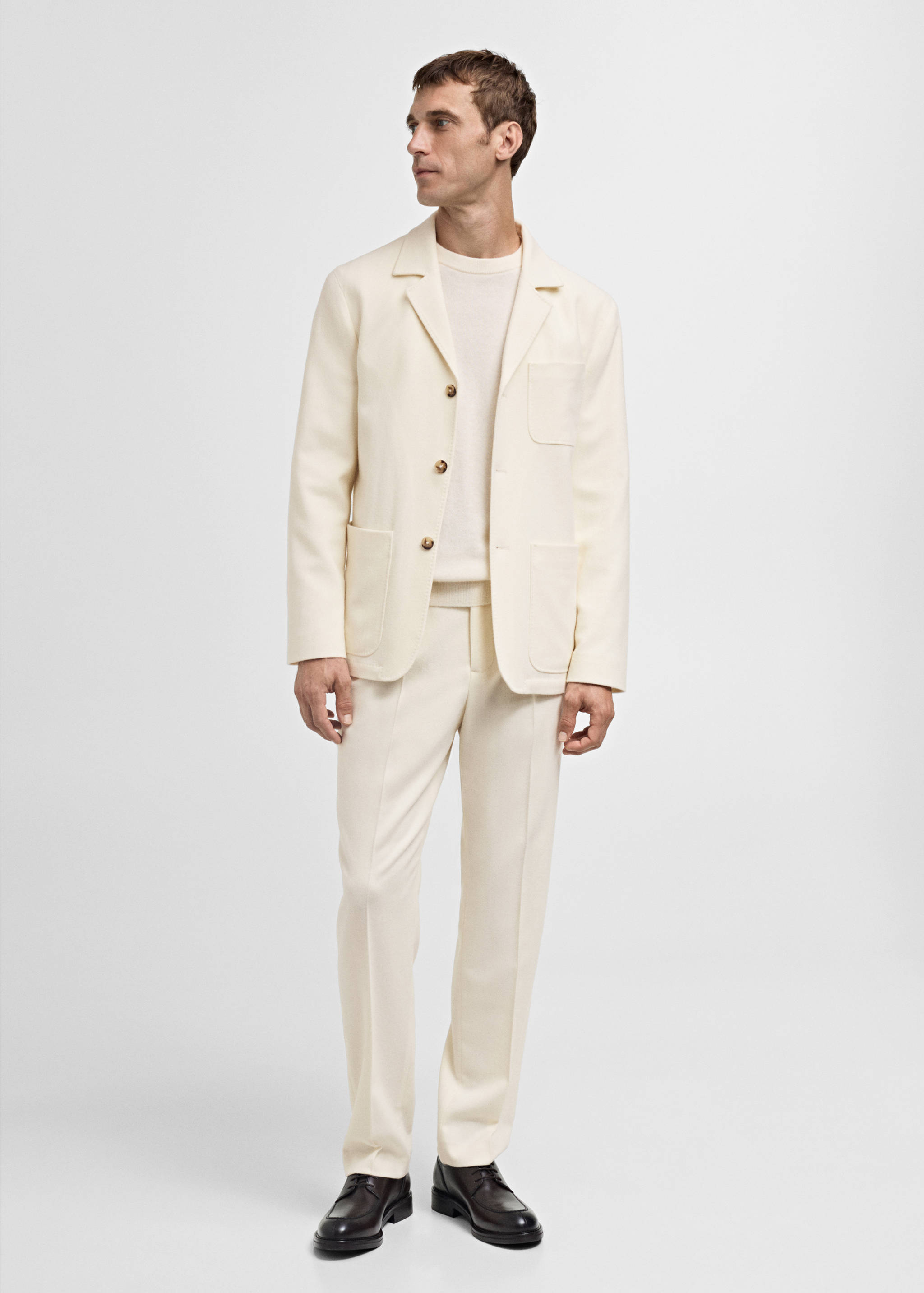 Pantalón traje franela lana italiana - Plano general