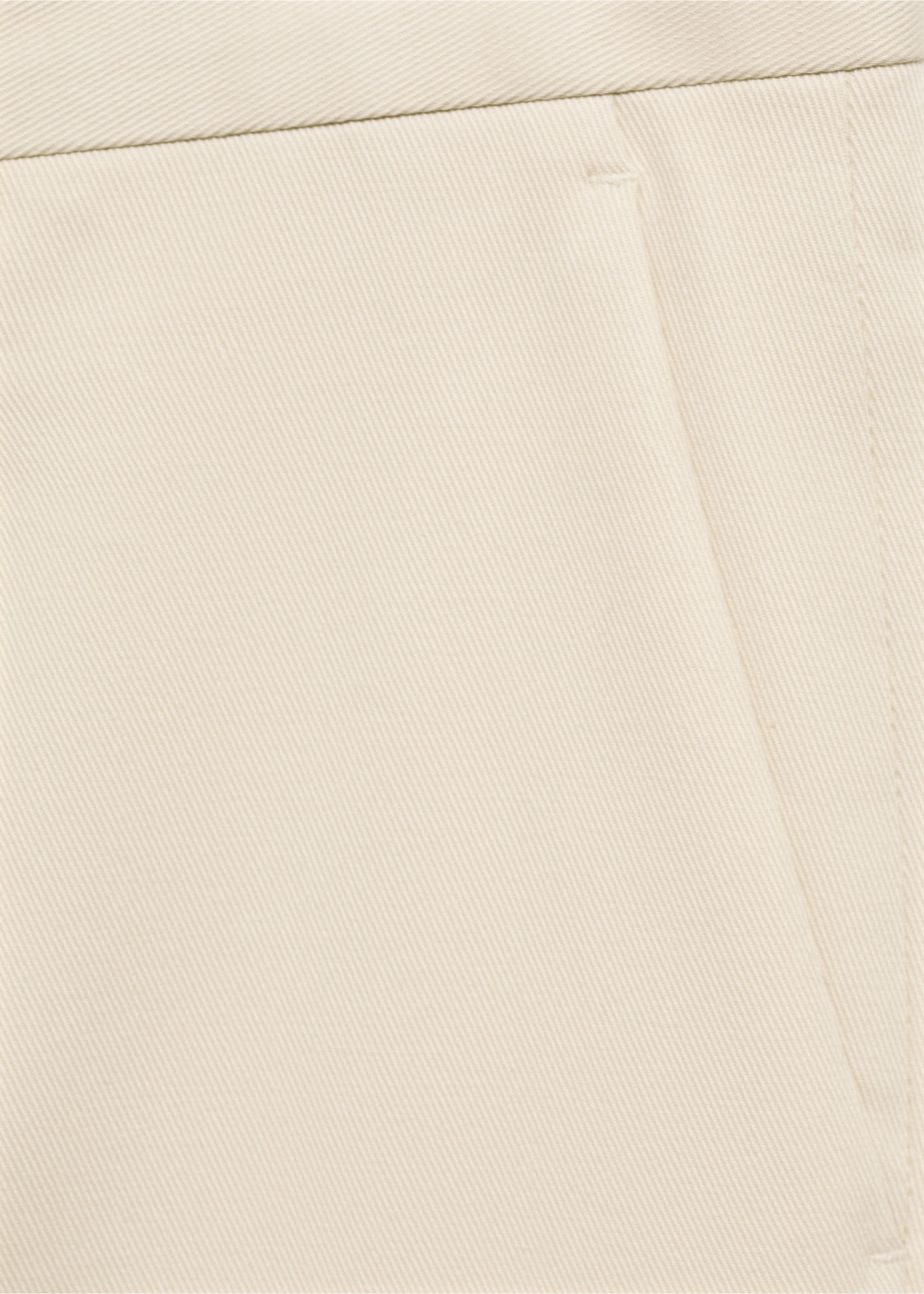 Cotton twill pleated trousers - Details of the article 0, Ecru. Ref: 77017929-00.