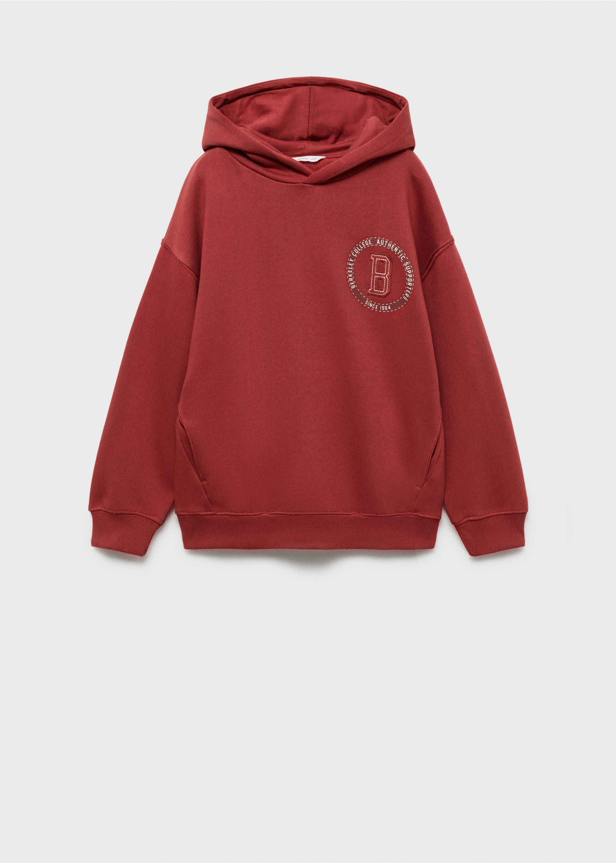 Embroidered detail cotton sweatshirt - Article without model, Cherry. Ref: 77017930-00.