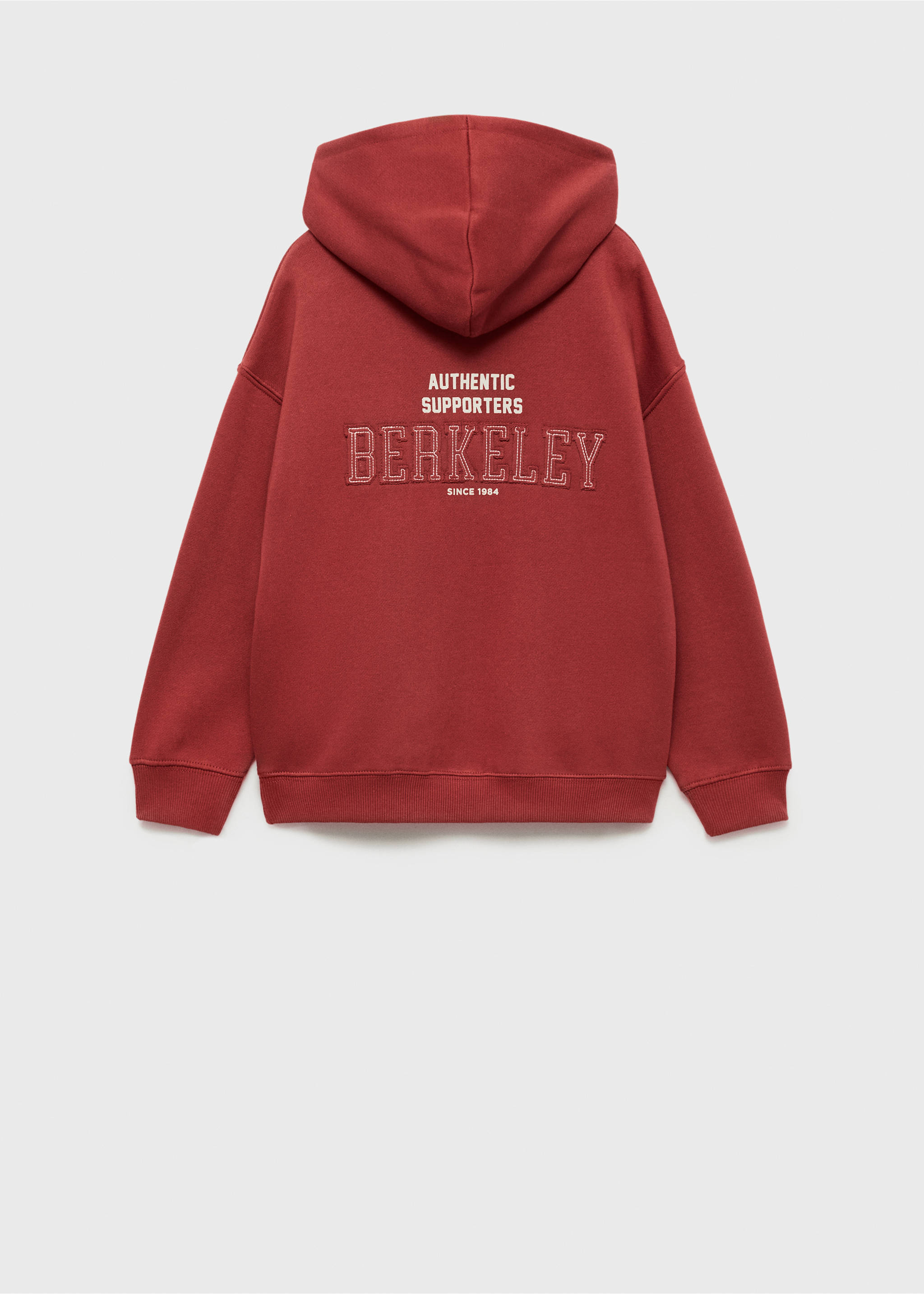 Embroidered detail cotton sweatshirt - Reverse of the article, Cherry. Ref: 77017930-00.