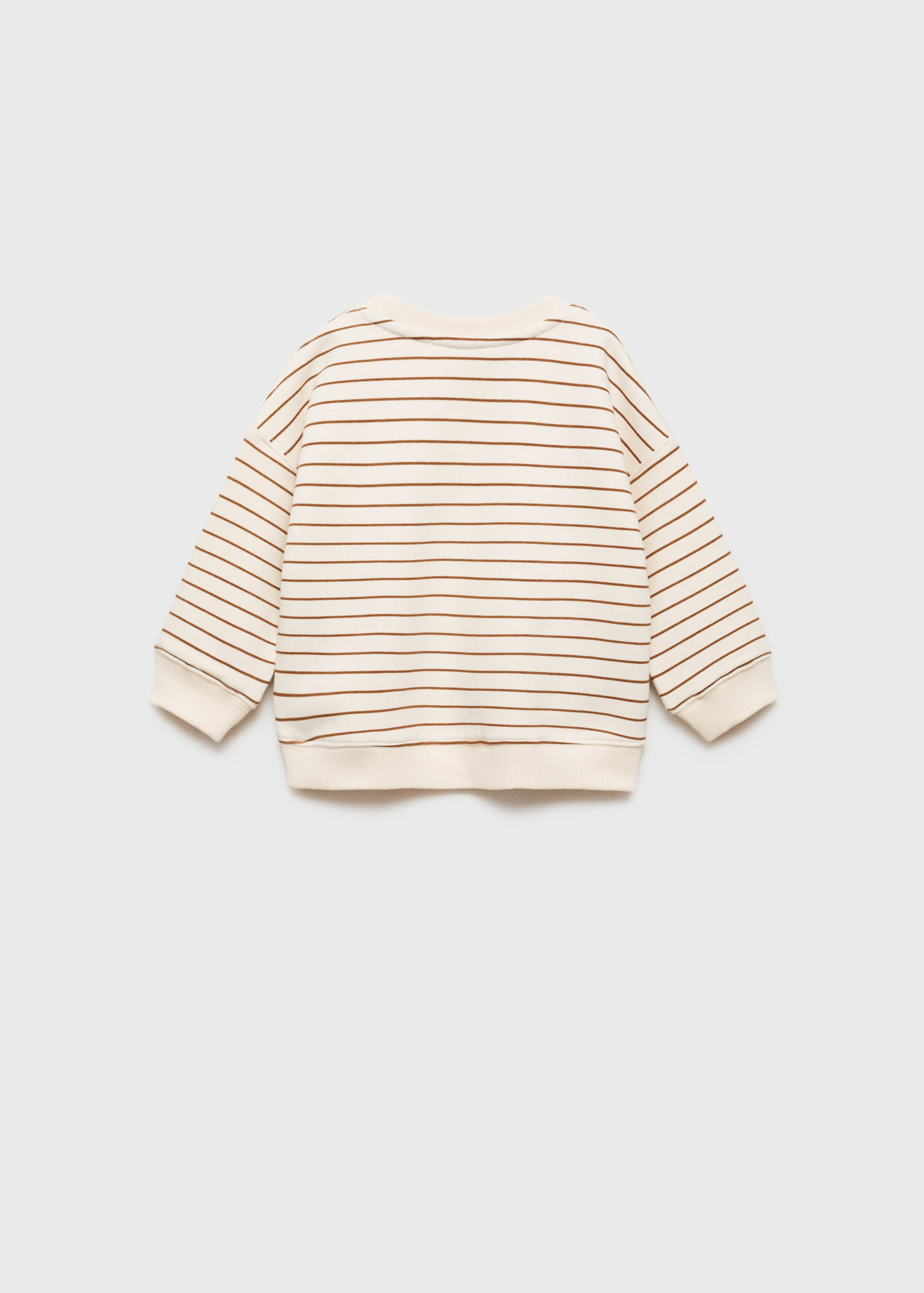 Gestreiftes Sweatshirt mit Text - Rückseite des Artikels