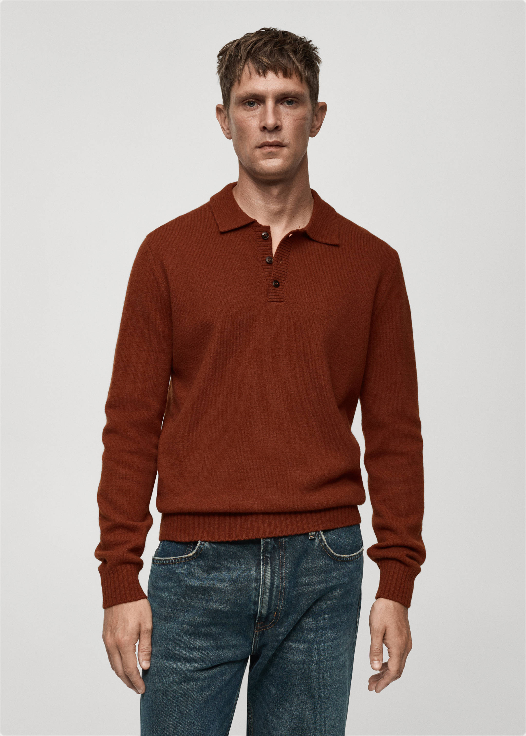 Jersey lana cuello polo - Plano medio