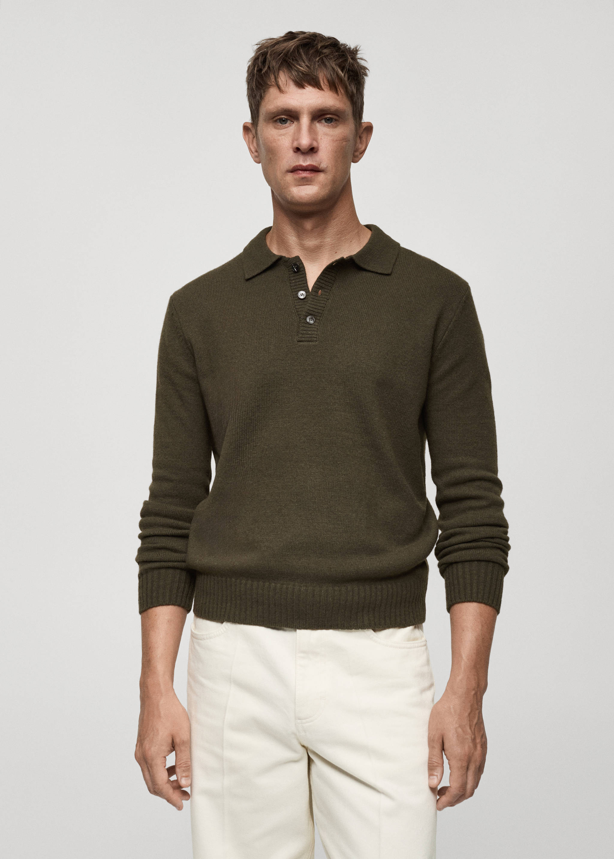 Jersey lana cuello polo - Plano medio