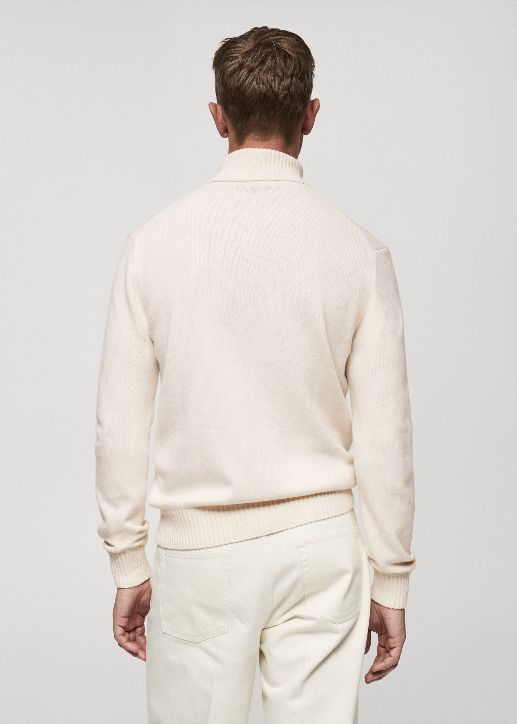 Knitted wool turtleneck sweater - Reverse of the article, Off White. Ref: 77017937-00.