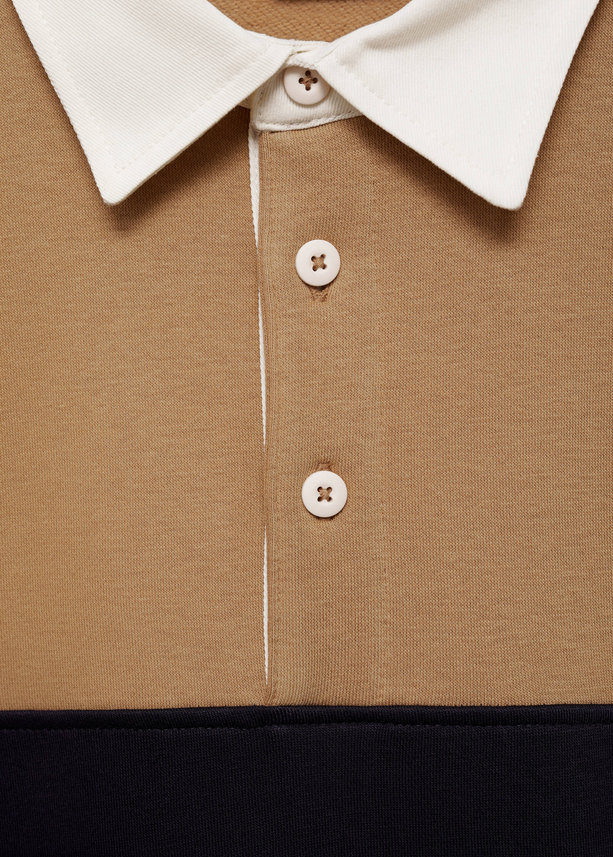 Two-tone cotton polo sweatshirt - Details of the article 8