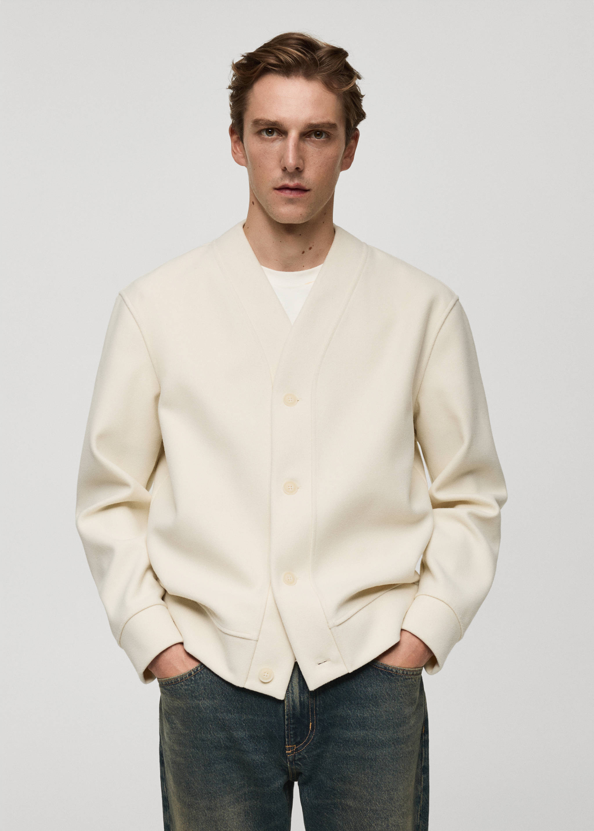 Relaxed-Fit-Flanell-Cardigan - Mittlere Ansicht