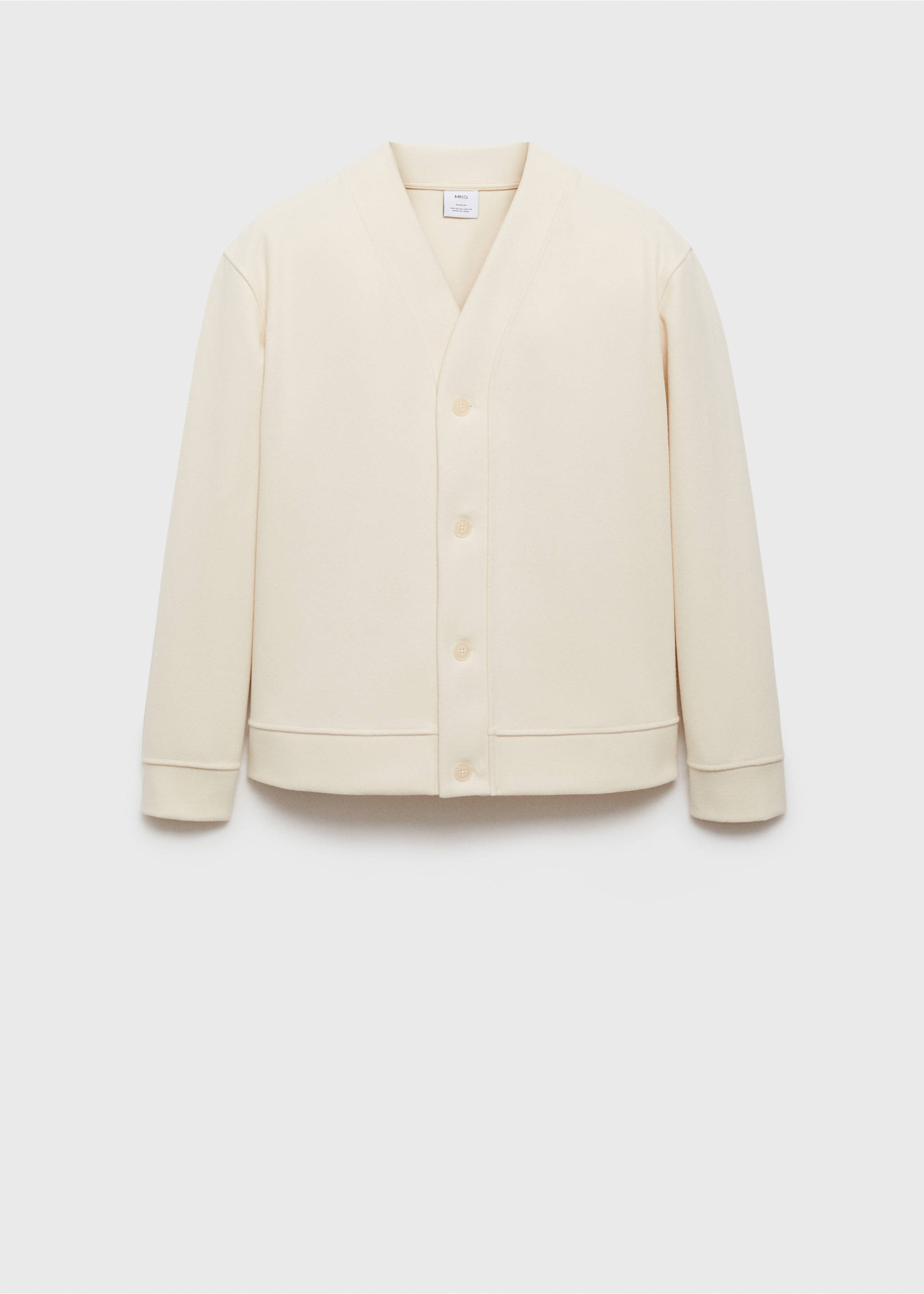 Relaxed-Fit-Flanell-Cardigan - Artikel ohne Model, Ecru. Ref: 77017940-00.