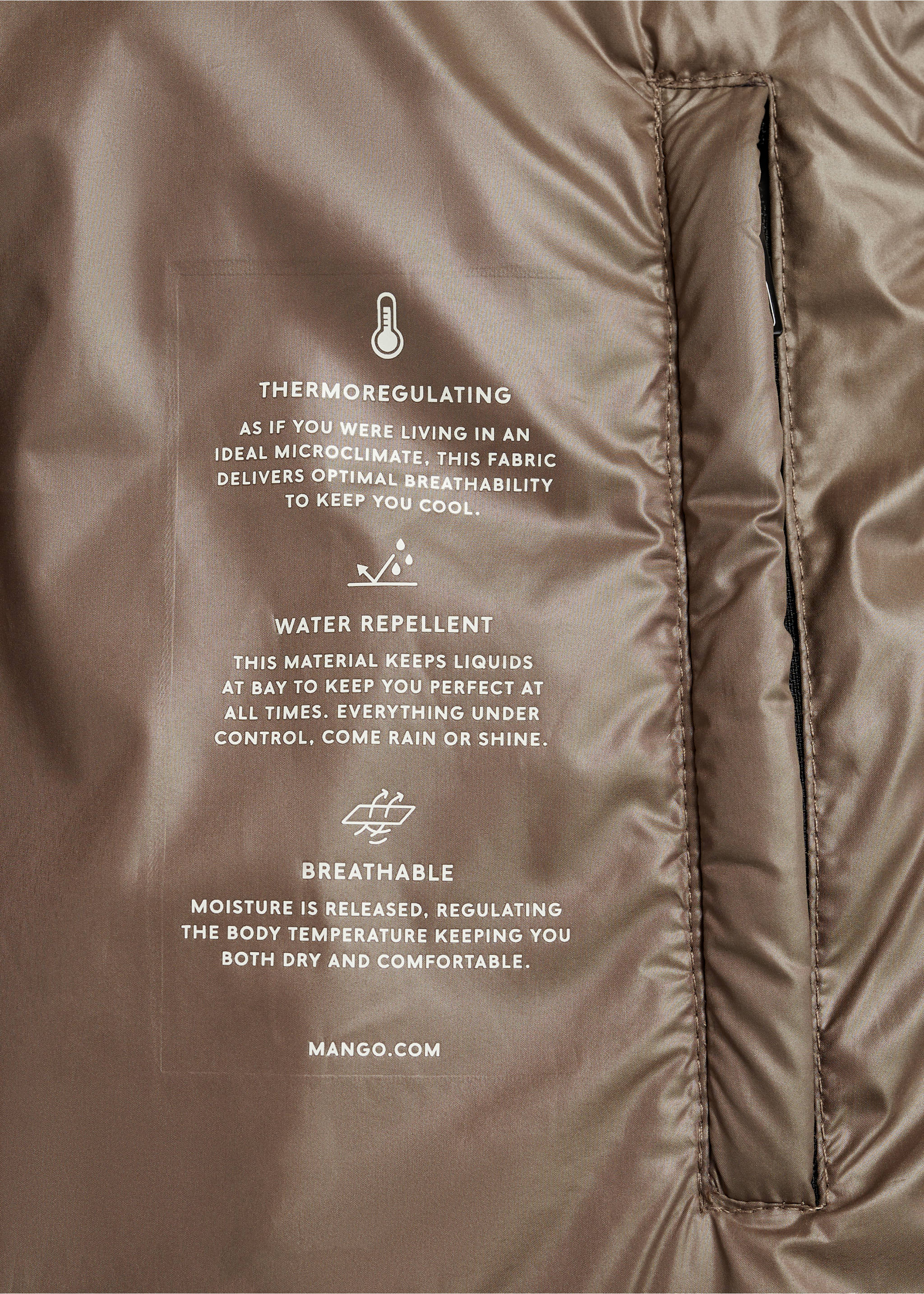 Anorak matelassé imperméable - Détail de l'article 0, Marron moyen. Ref: 77018265-00.