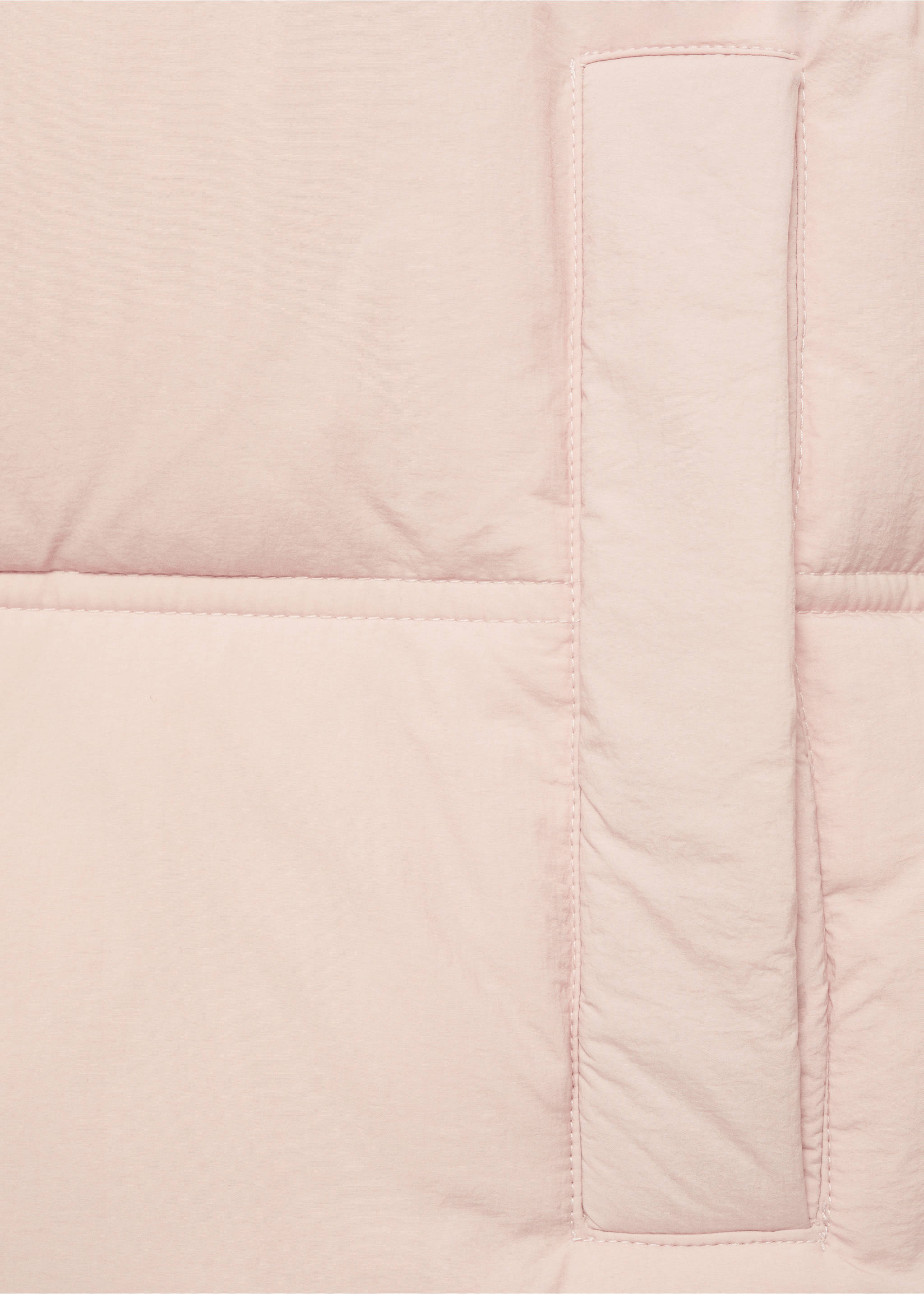 Kurzer Stepp-Anorak mit Kapuze - Detail des Artikels 0, Pastellrosa. Ref: 77018266-00.