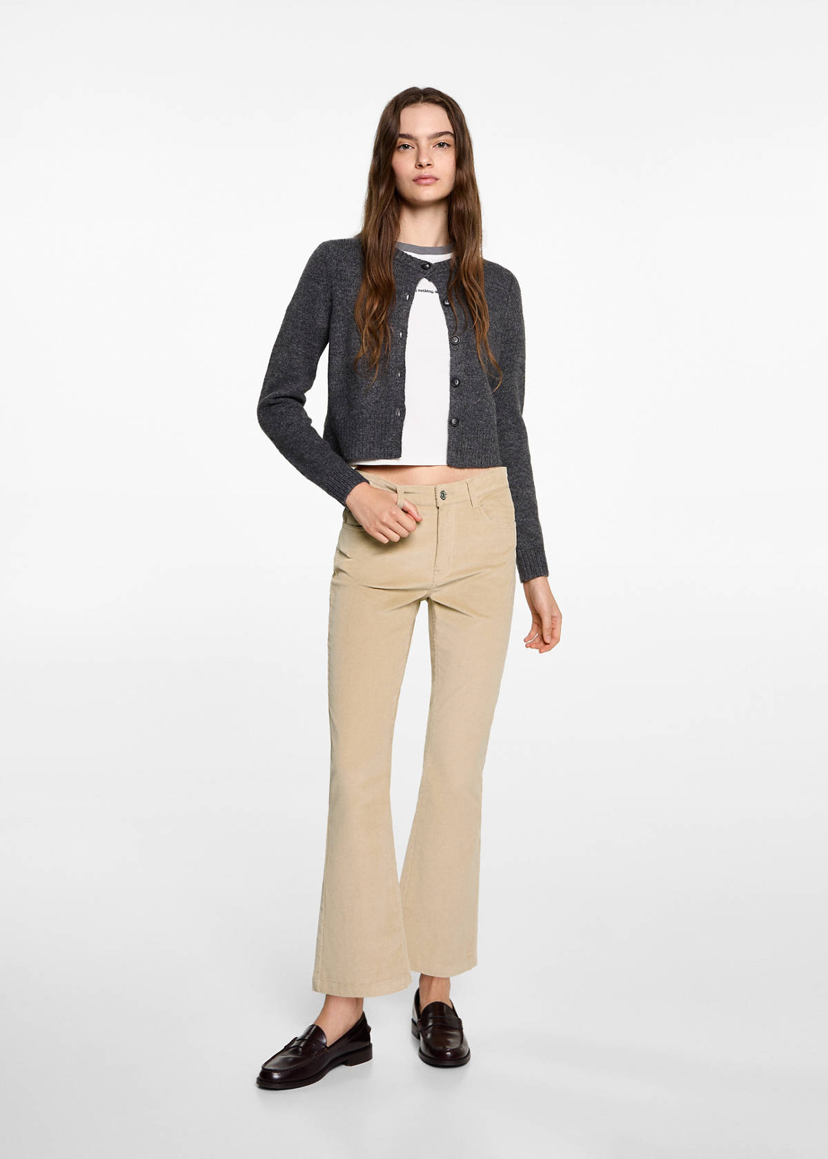 Flared corduroy trousers