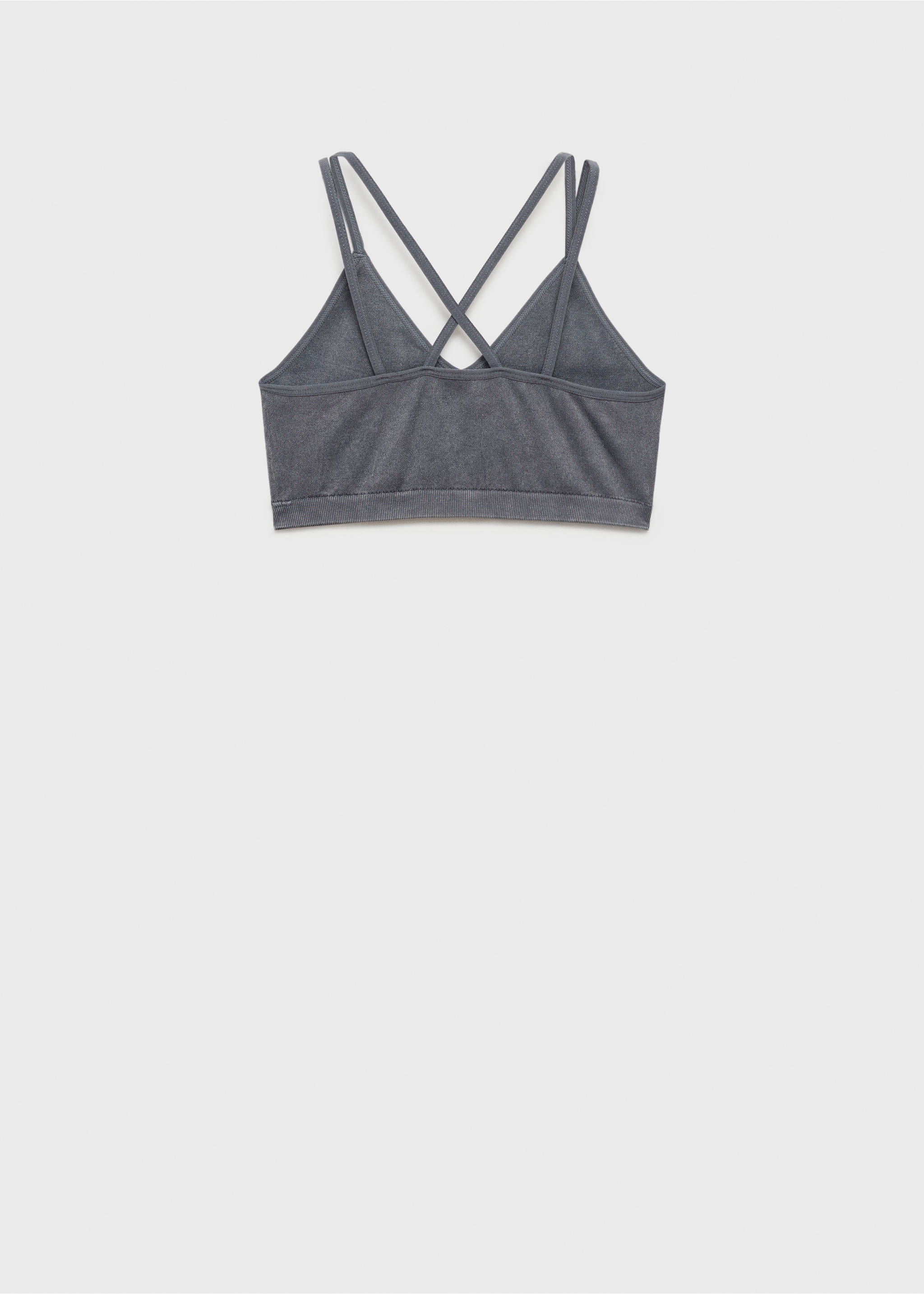 Crisscross strap top - Reverse of the article, Charcoal. Ref: 77018275-00.