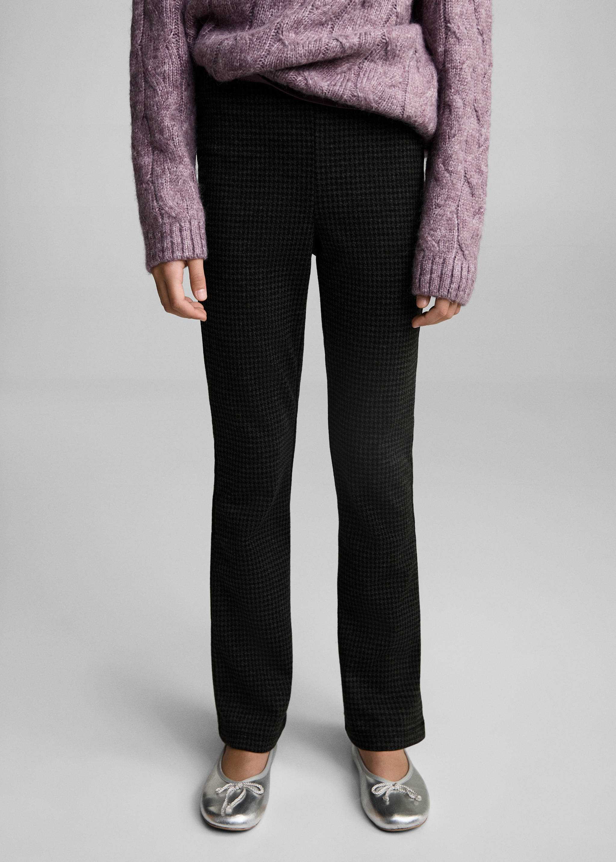 Leggings mit Hahnentrittmuster - Mittlere Ansicht