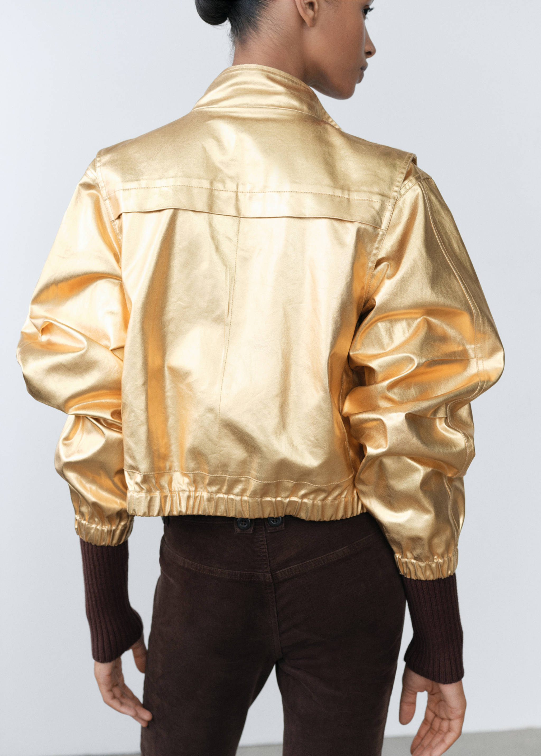 Metallic denim bomber jacket - Reverse of the article