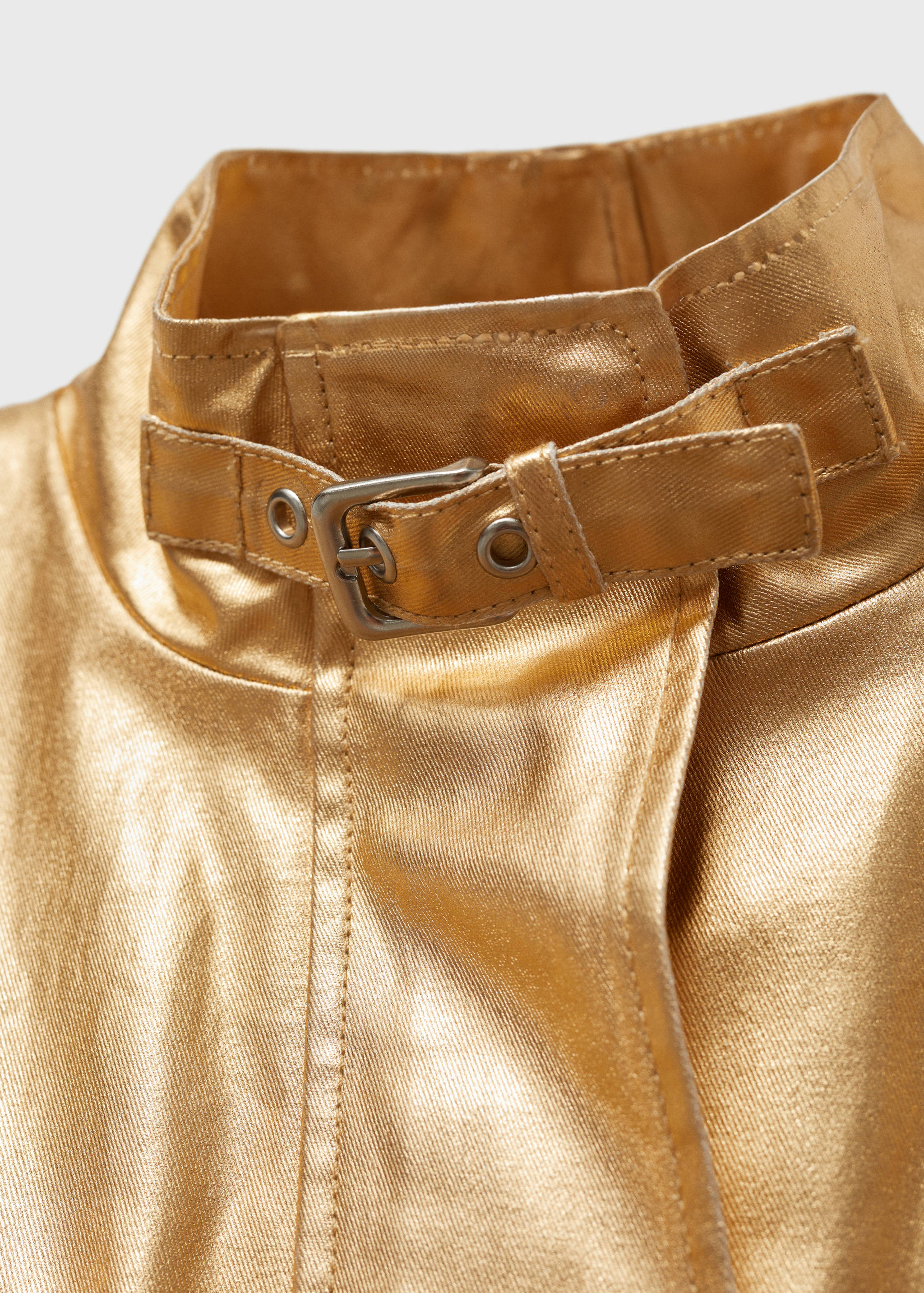 Metallic denim bomber jacket - Details of the article 8