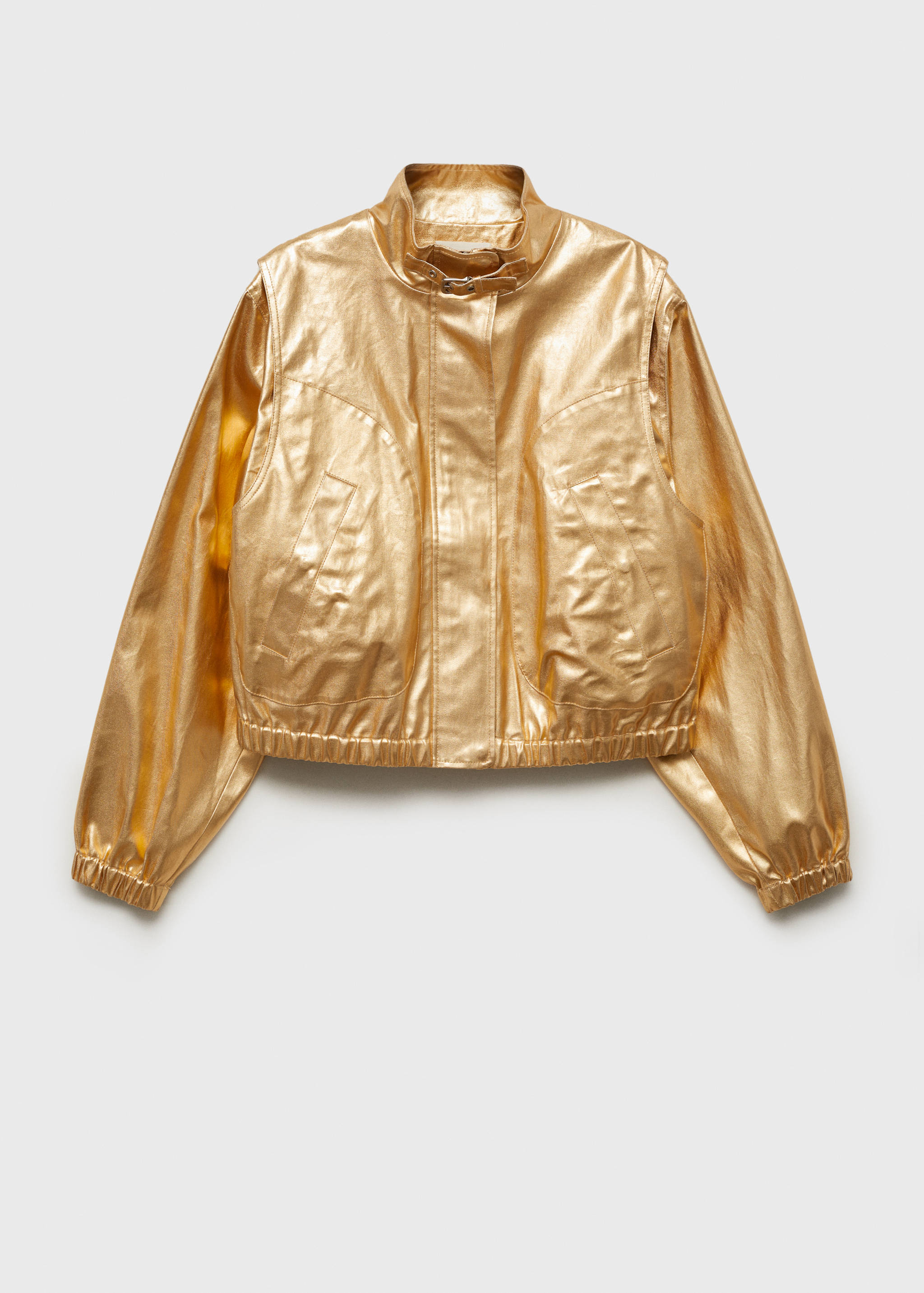 Metallic denim bomber jacket - Article without model