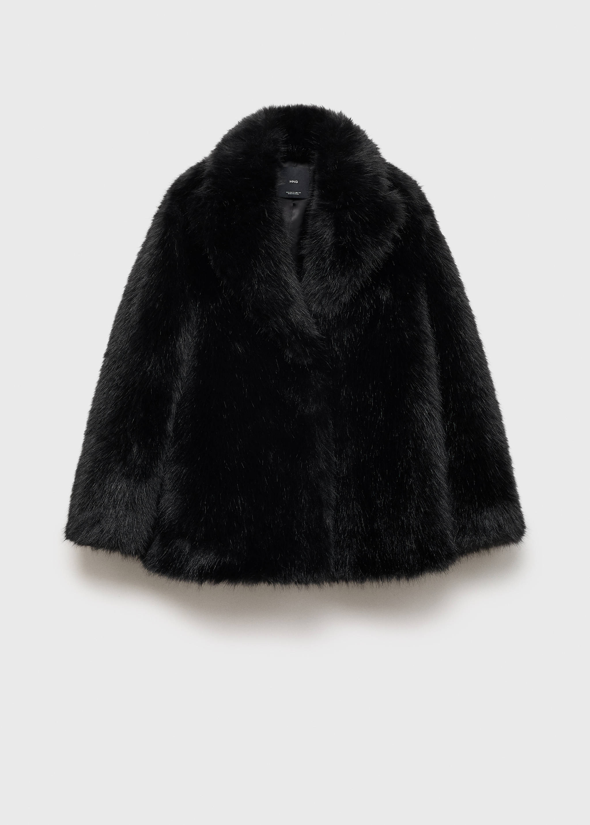 Faux-fur coat with lapels - Article without model