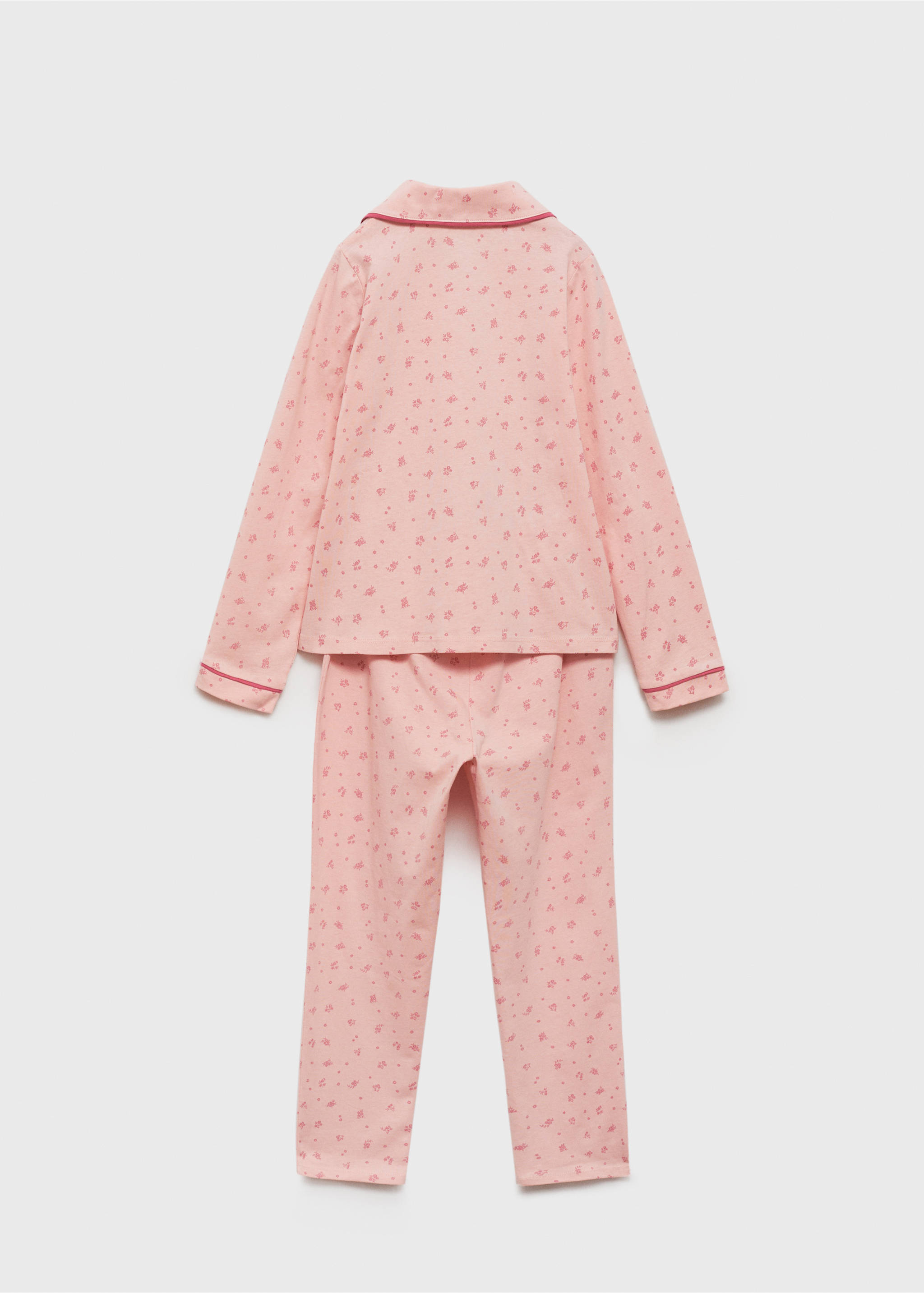 Langer Baumwoll-Pyjama - Rückseite des Artikels, Rosa. Ref: 77019034-00.