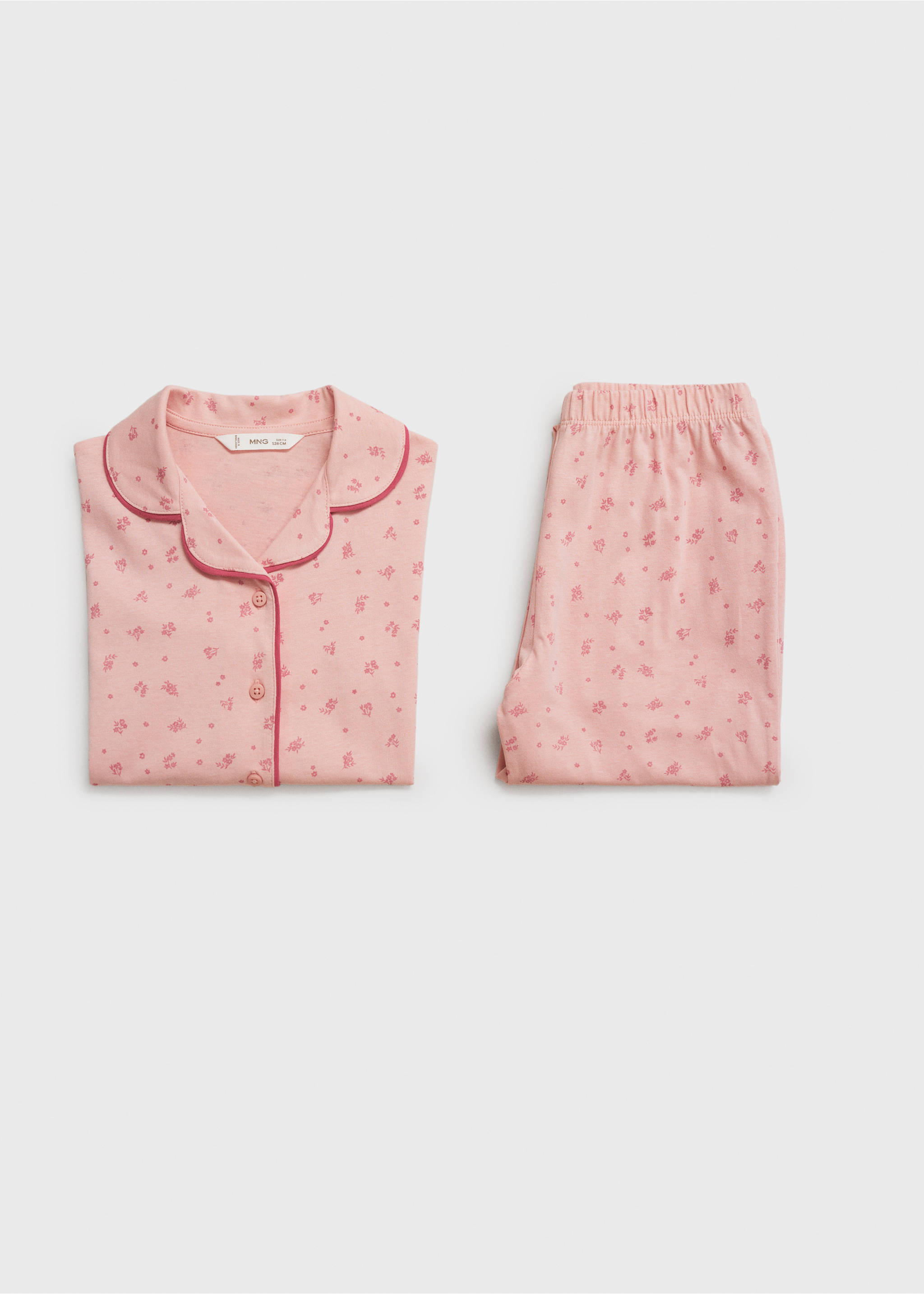 Langer Baumwoll-Pyjama - Detail des Artikels 8, Rosa. Ref: 77019034-00.