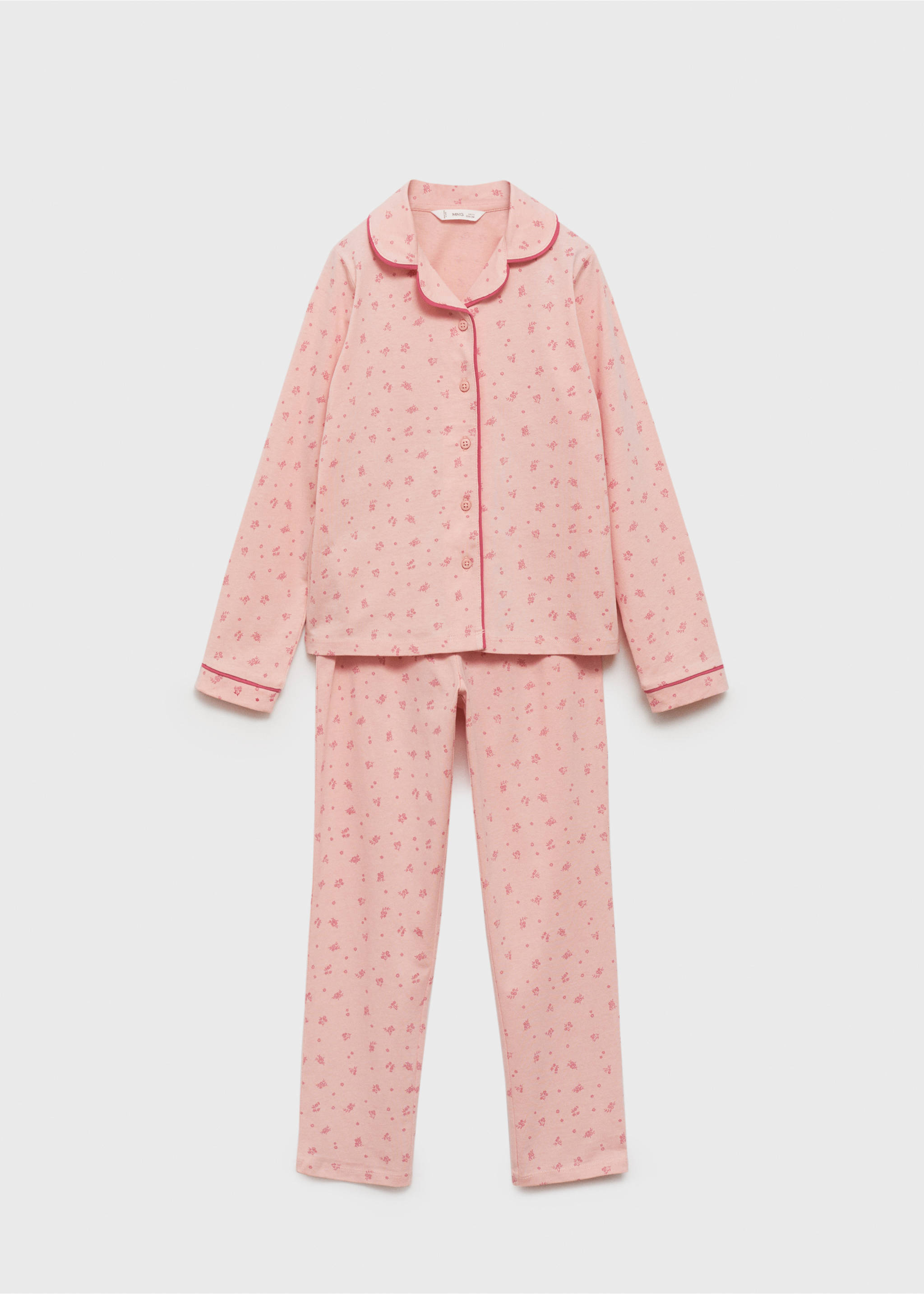 Langer Baumwoll-Pyjama - Artikel ohne Model, Rosa. Ref: 77019034-00.