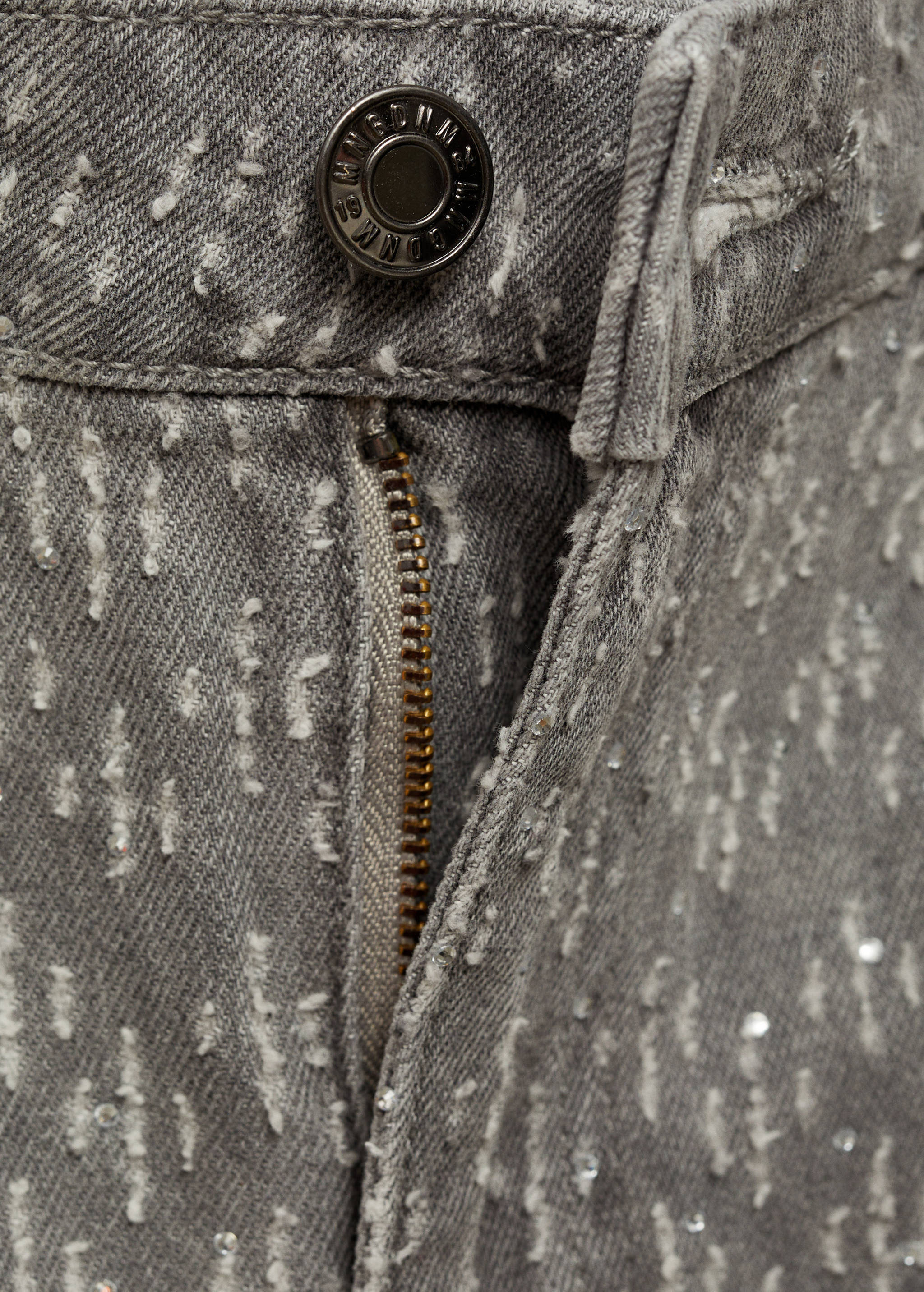Straight-fit jeans with rhinestone detail - Details of the article 8