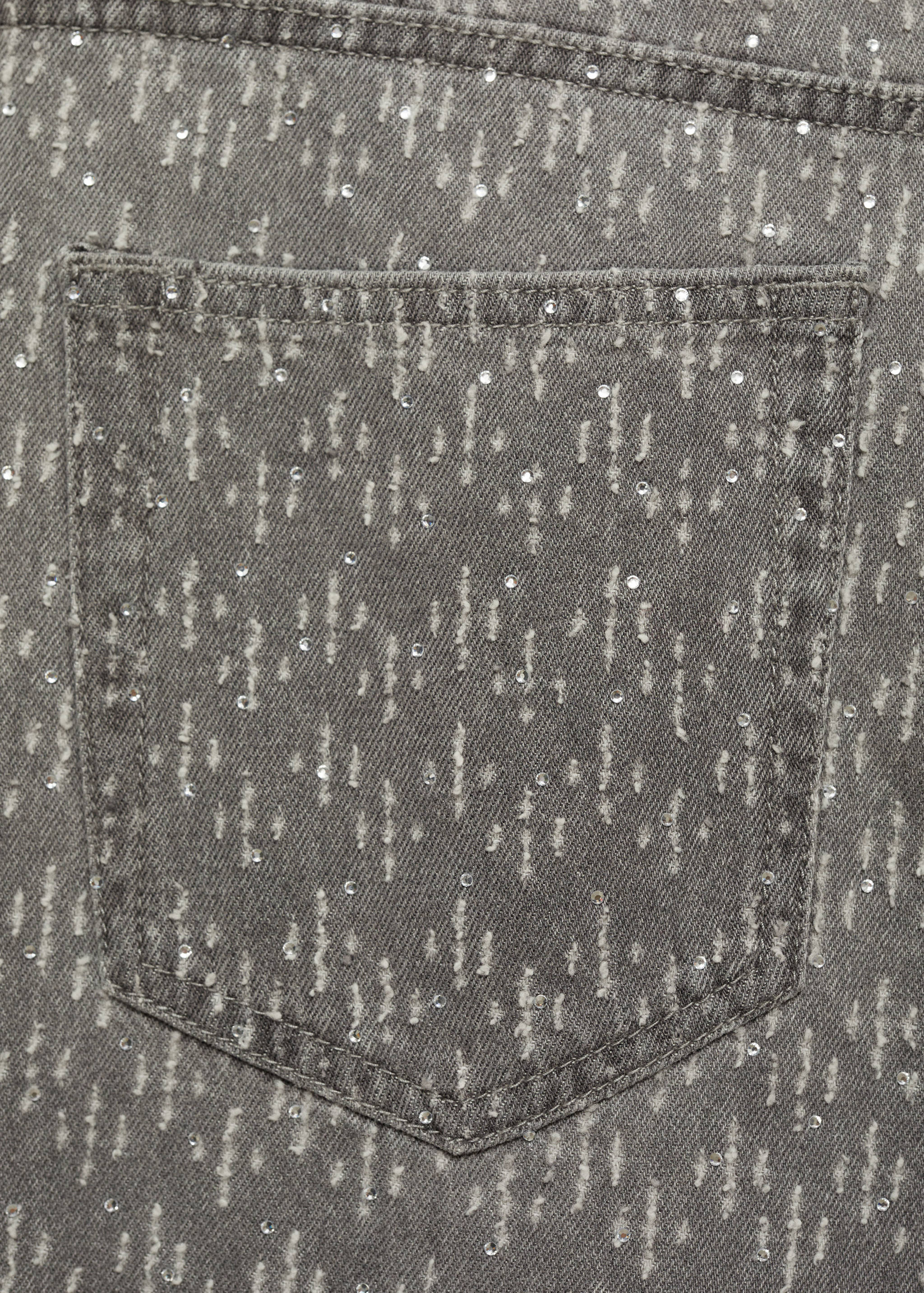 Straight-fit jeans with rhinestone detail - Details of the article 0