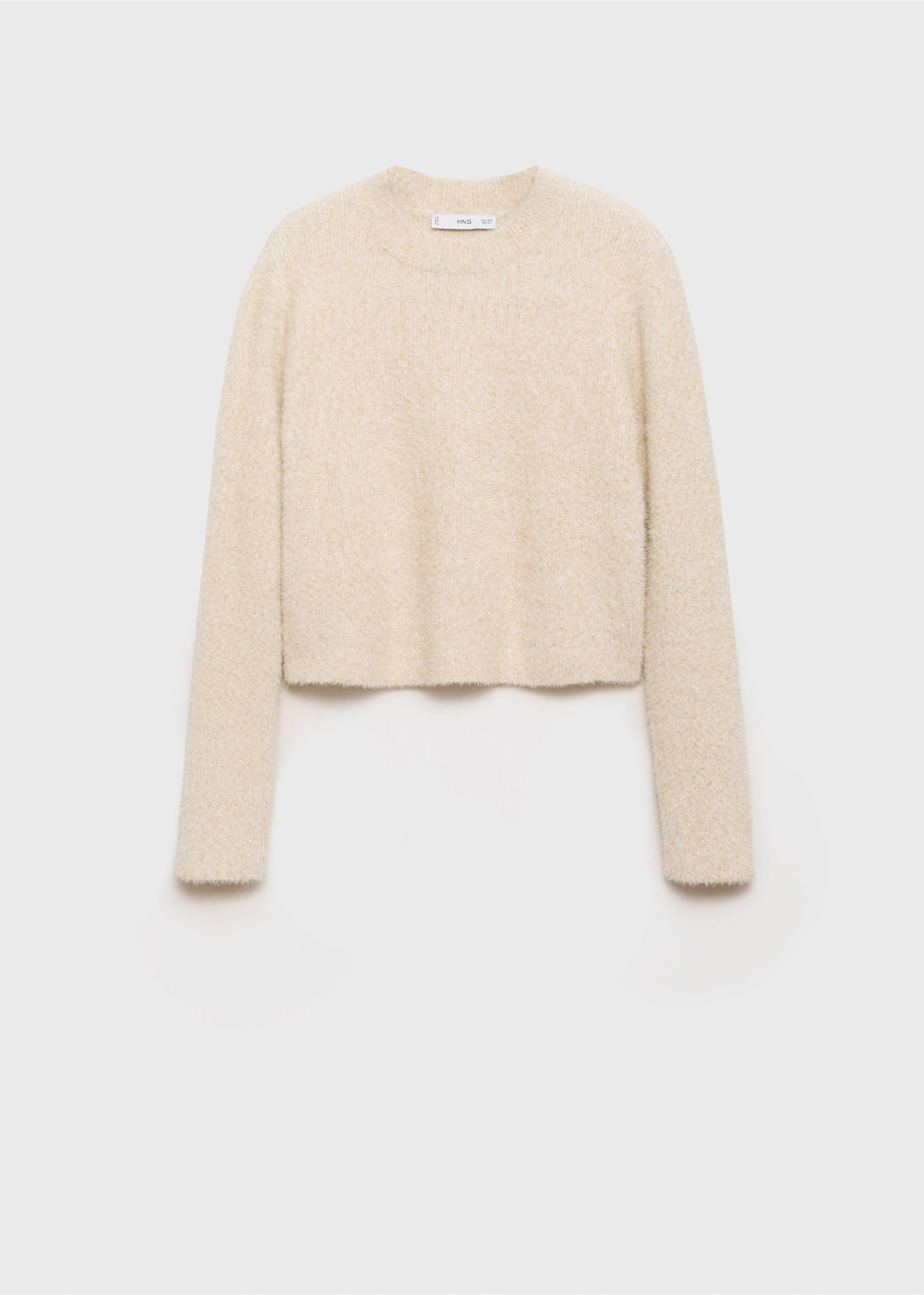 Long-sleeved sweater with glitter detail - Article without model, Ecru. Ref: 77019060-00.