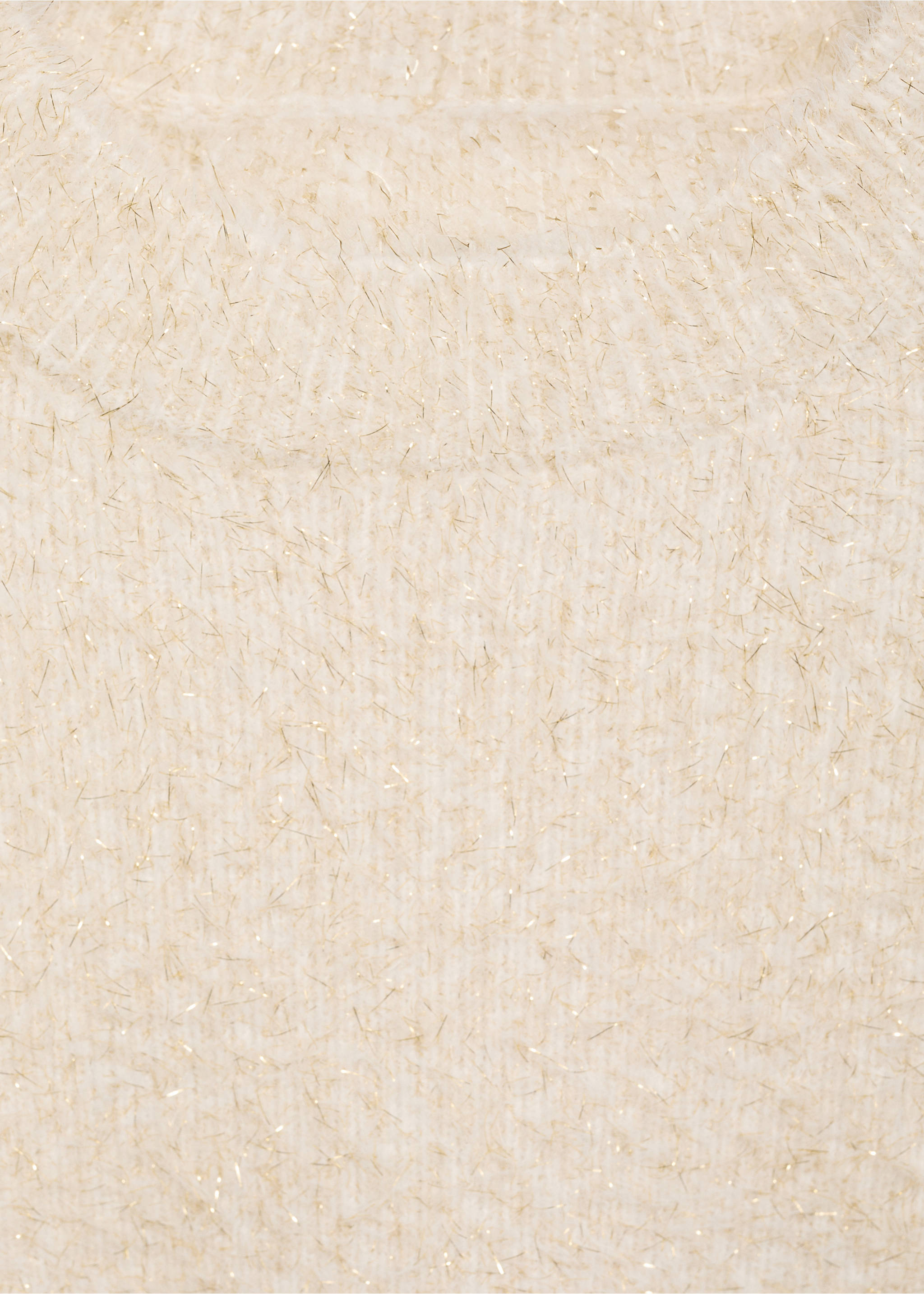 Long-sleeved sweater with glitter detail - Details of the article 8, Ecru. Ref: 77019060-00.