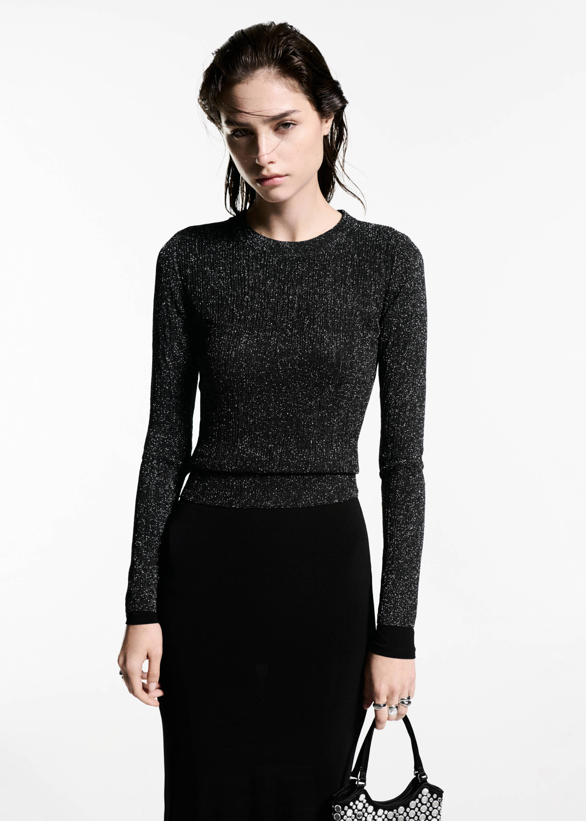 Jersey lúrex cuello redondo - Plano medio