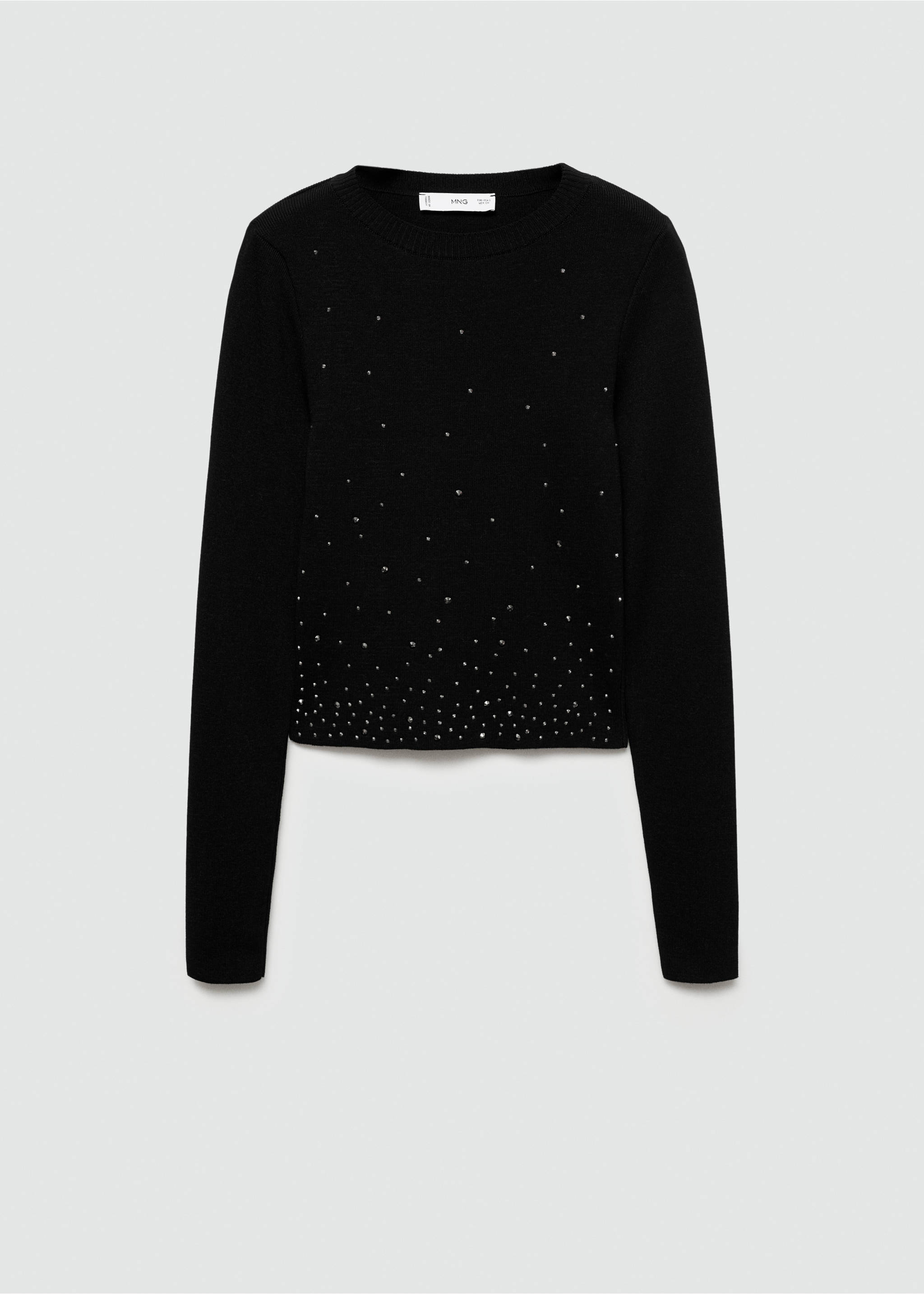 Jersey crop strass - Artículo sin modelo, Negro. Ref: 77019063-00.