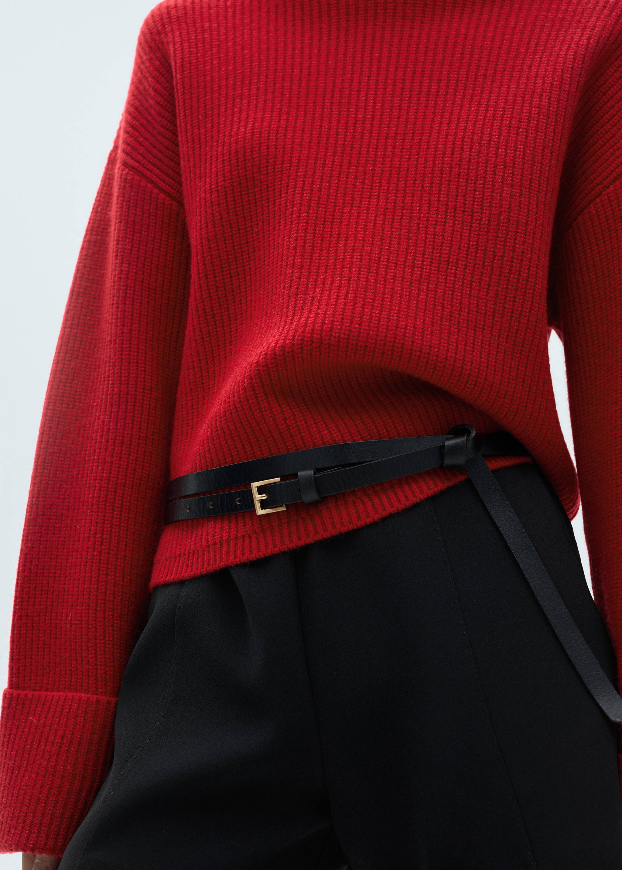 Ribbed sweater with perkins neck - Details of the article 6