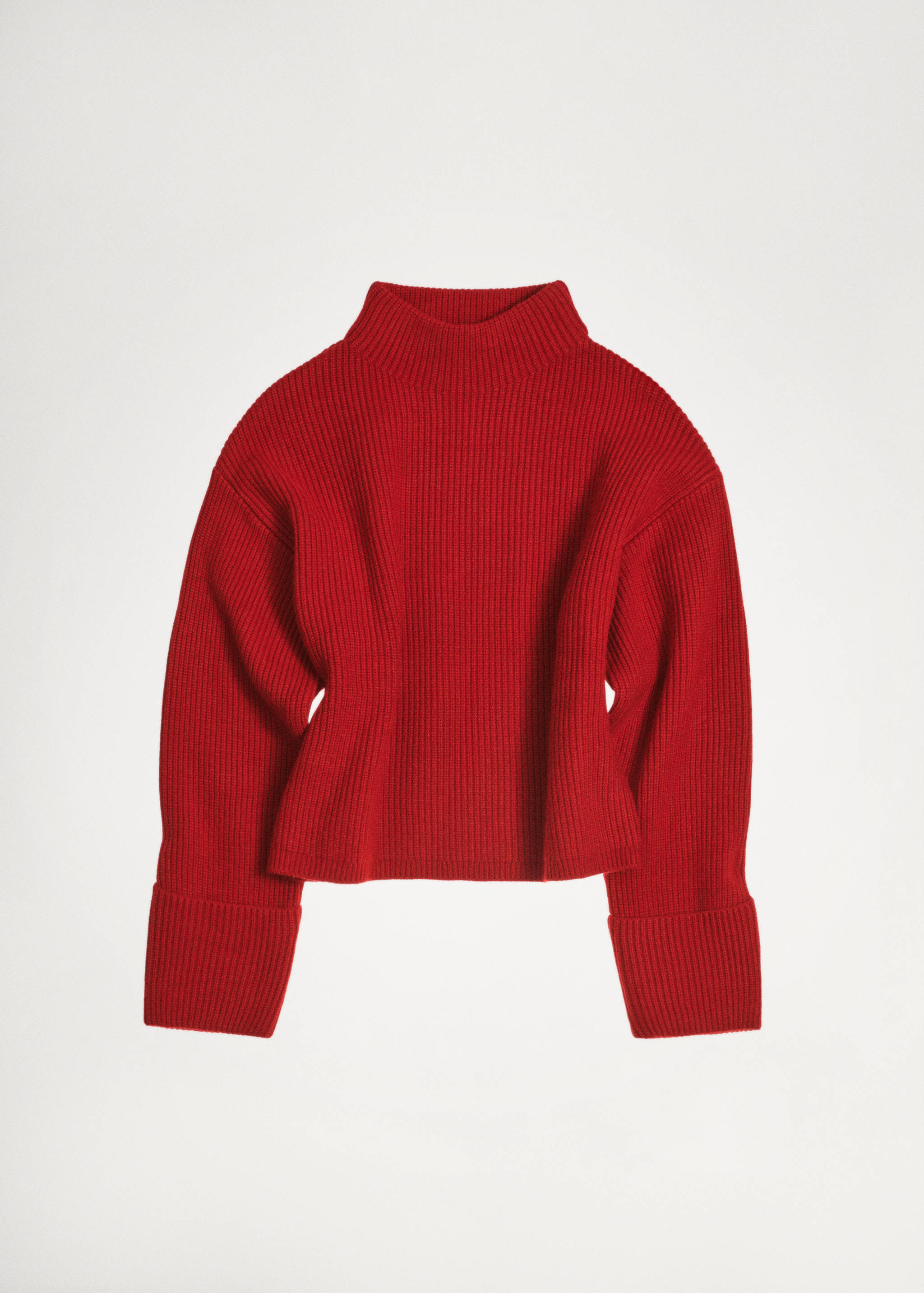 Ribbed sweater with perkins neck - Details of the article 5