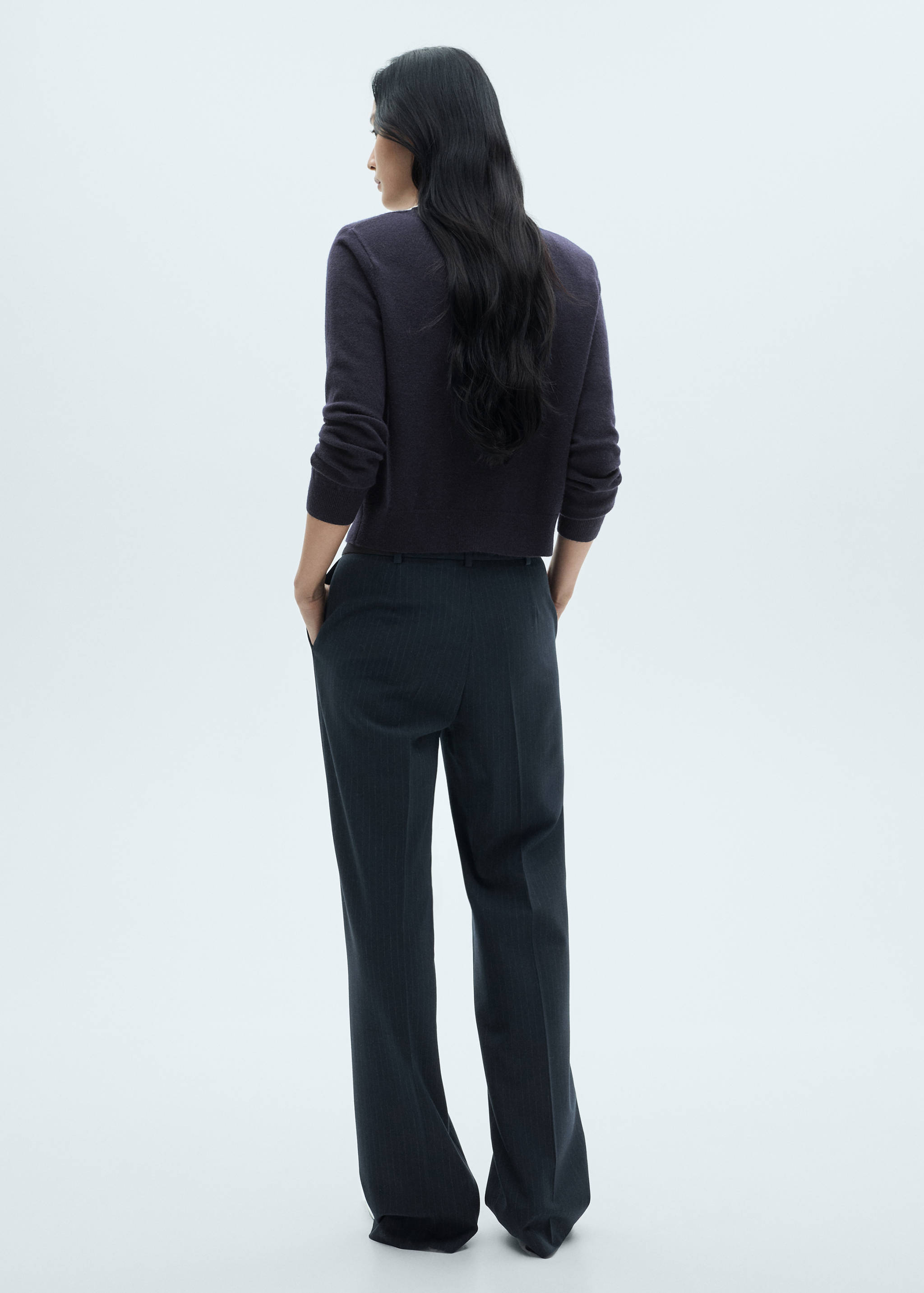 Round-neck knitted sweater - Reverse of the article