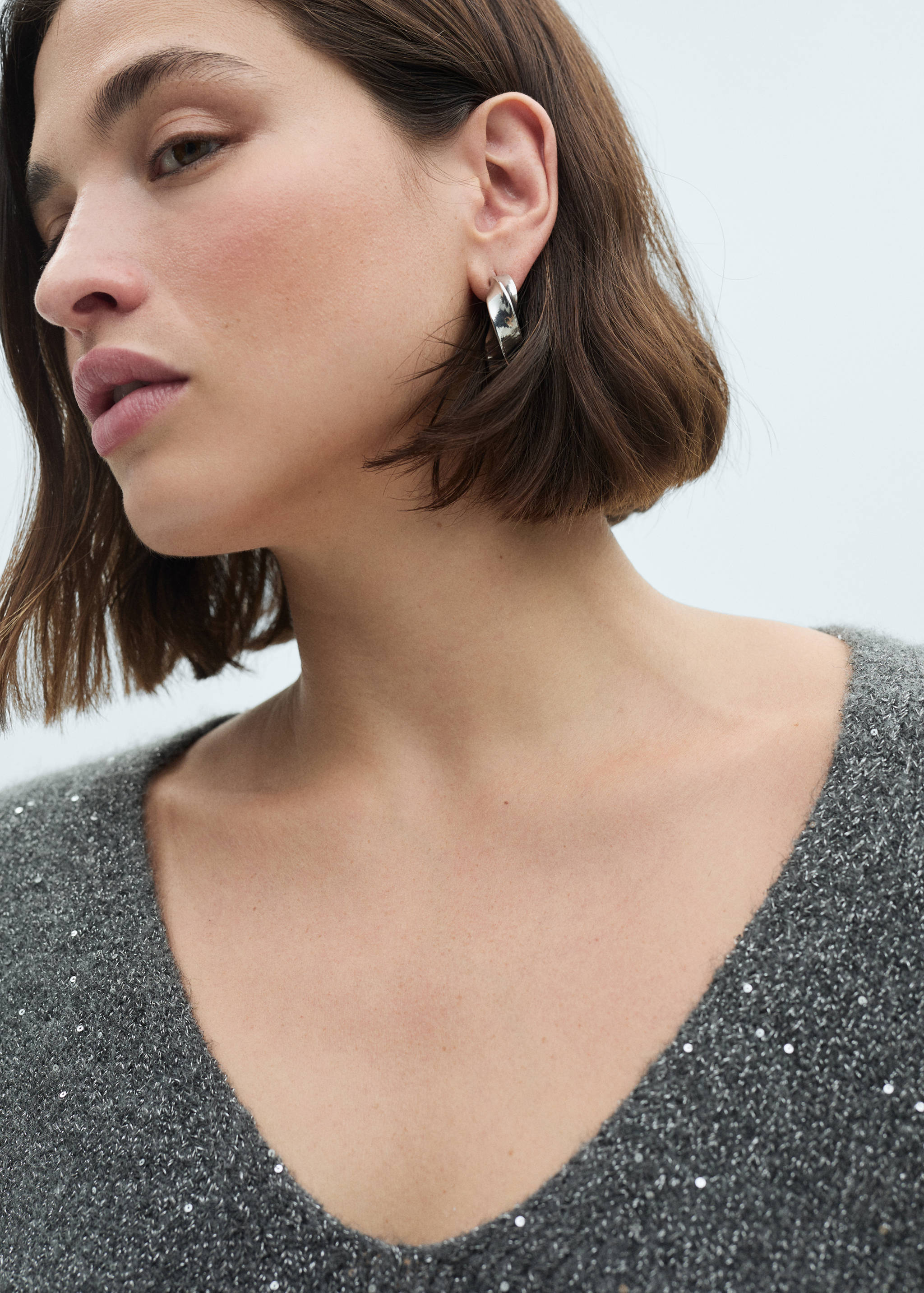 Jersey cuello pico lentejuelas - Detalle del artículo 4