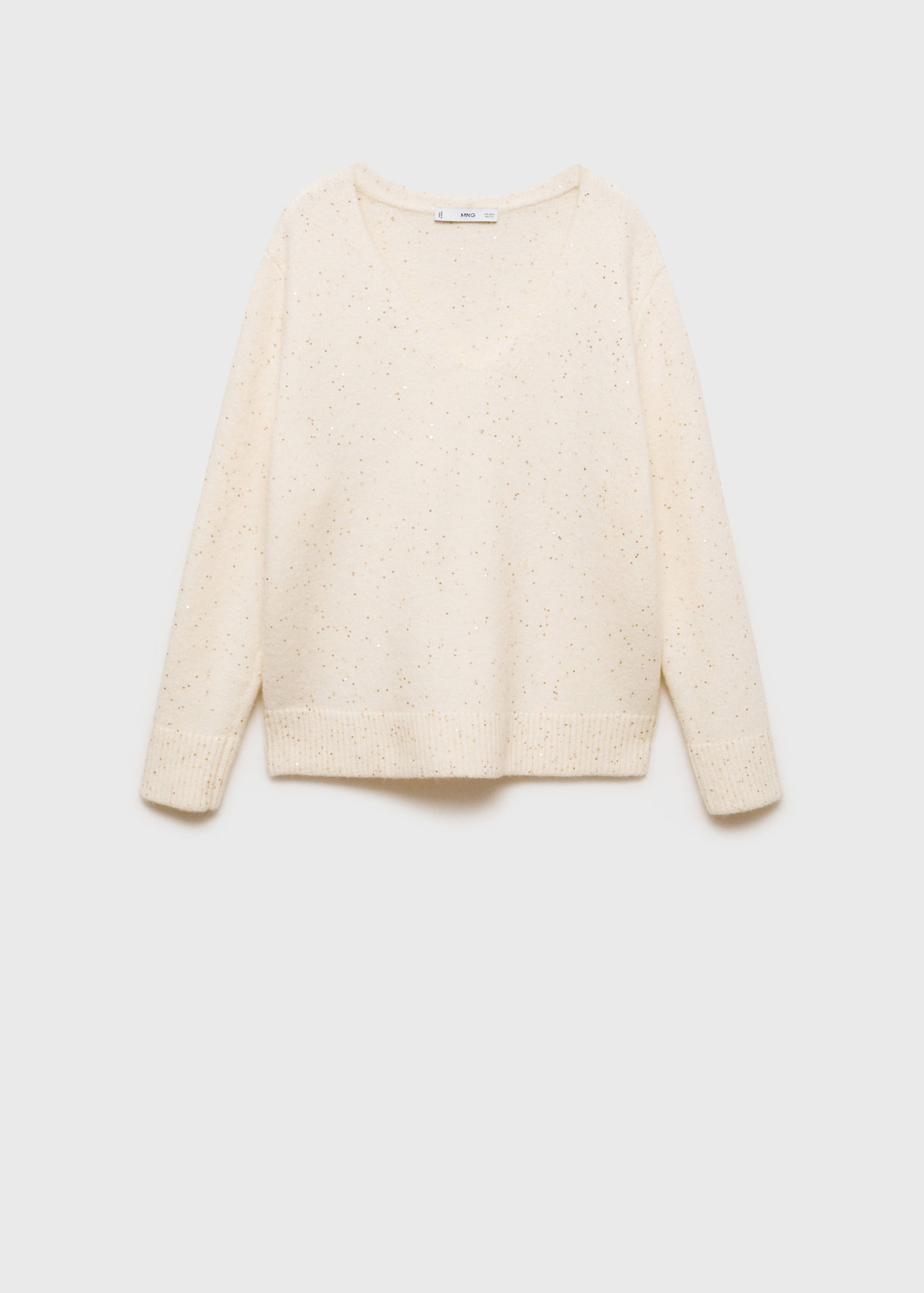 Pulover cu paiete și guler în V - Articol fără model