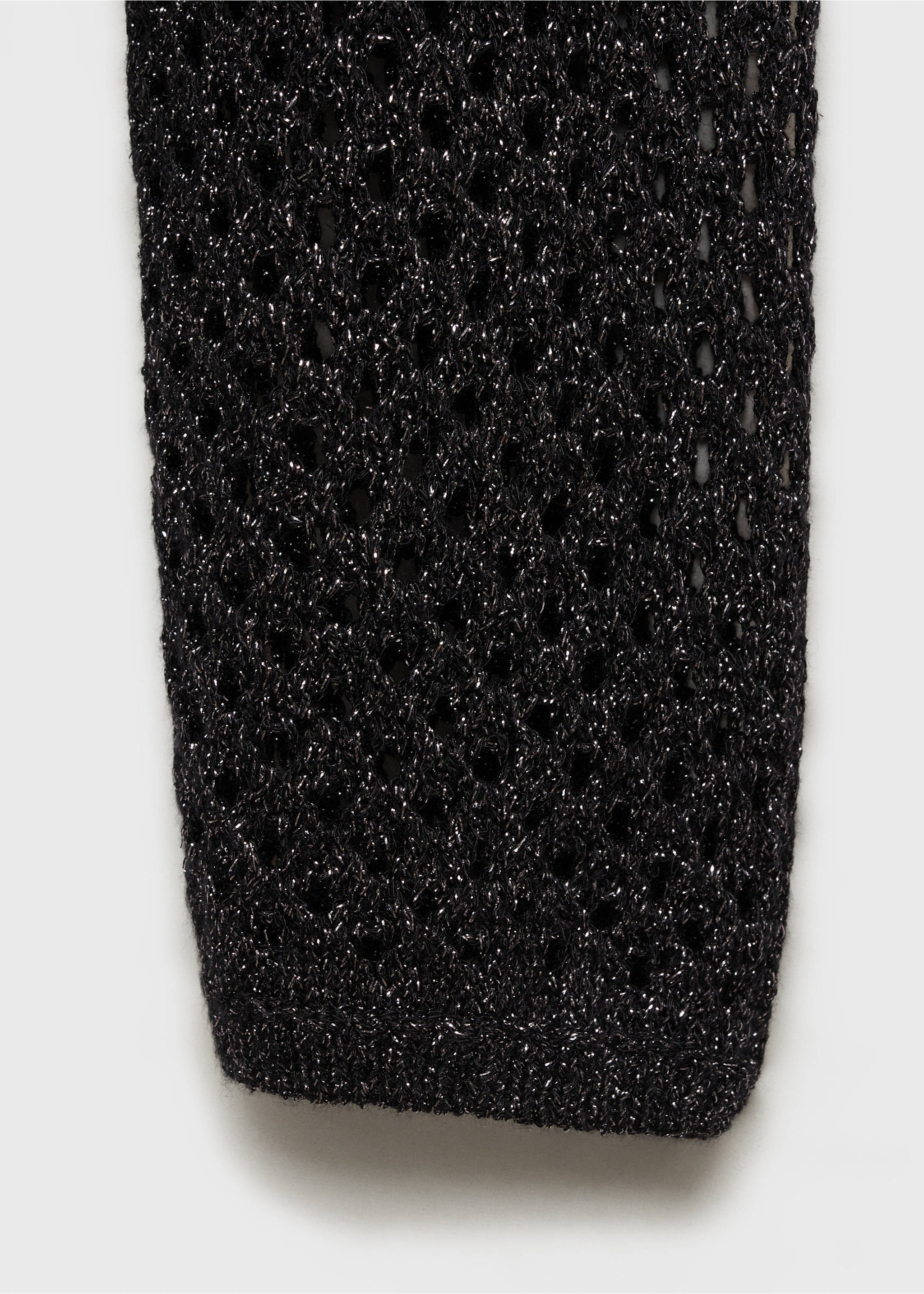 Openwork lurex knit sweater - Details of the article 0, Black. Ref: 77019079-00.