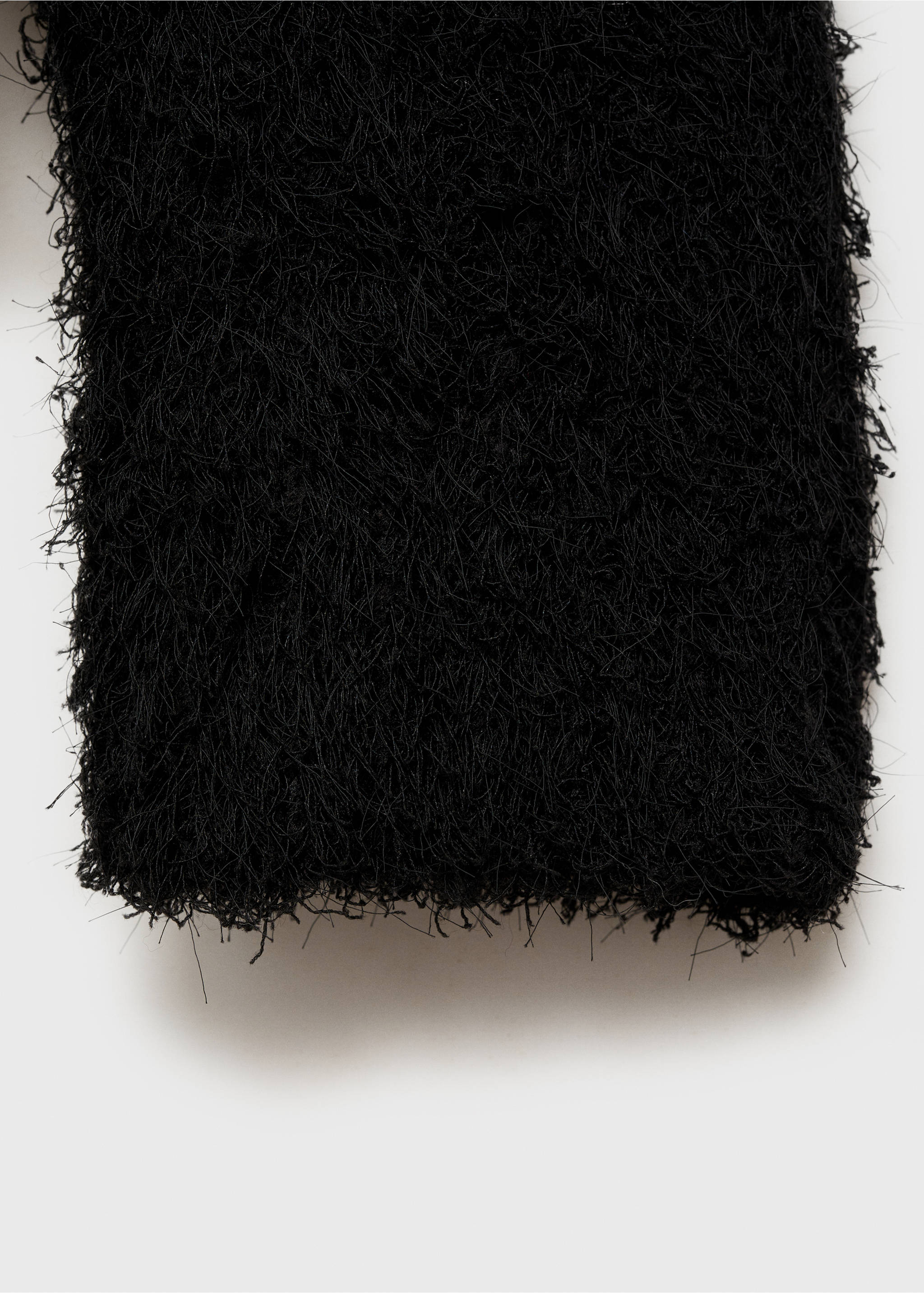 Faux-fur knitted sweater - Details of the article 0, Black. Ref: 77019080-00.