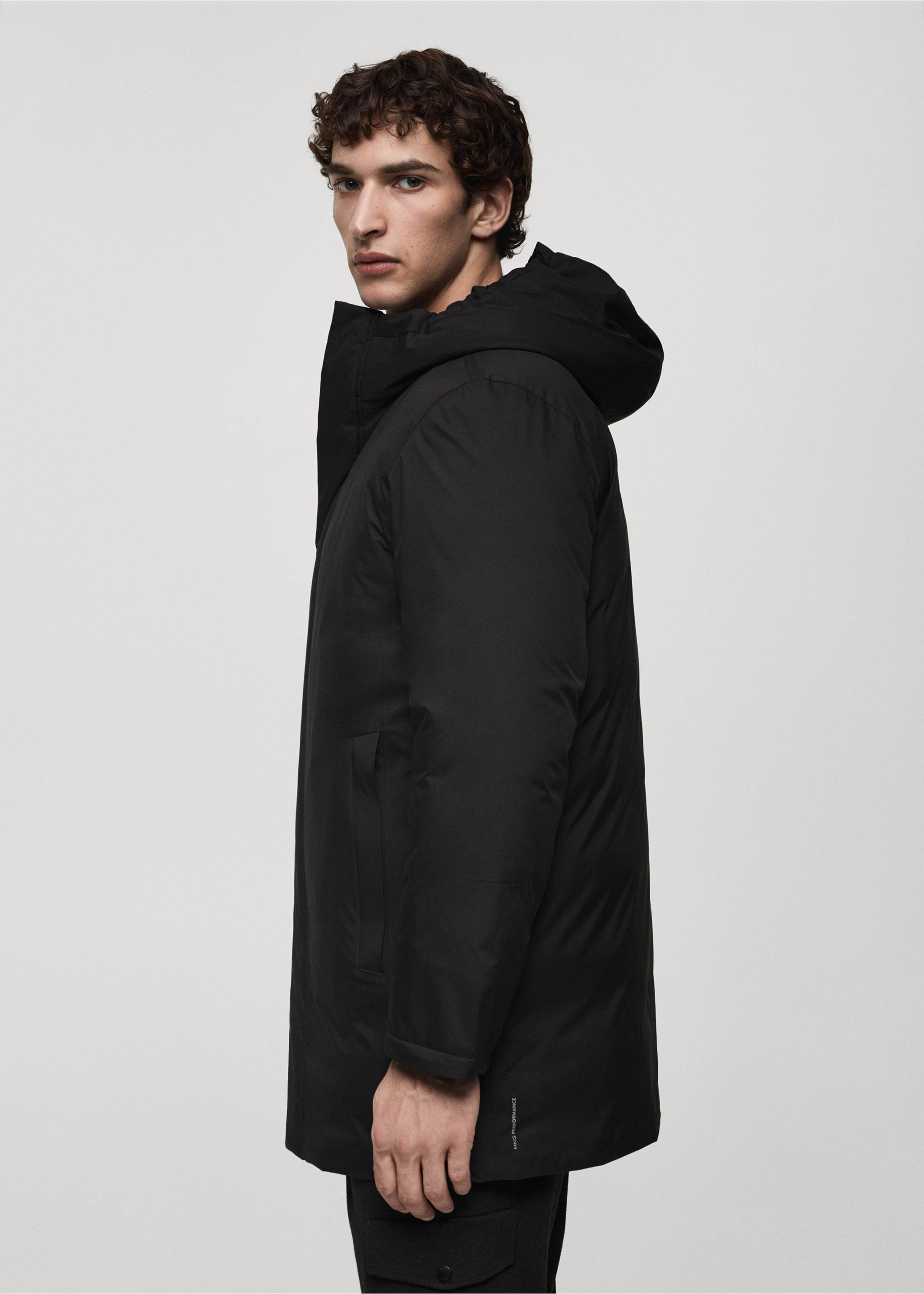 Thermore® waterproof quilted parka with Thermore® padding - Details of the article 2, Charcoal. Ref: 77019228-00.