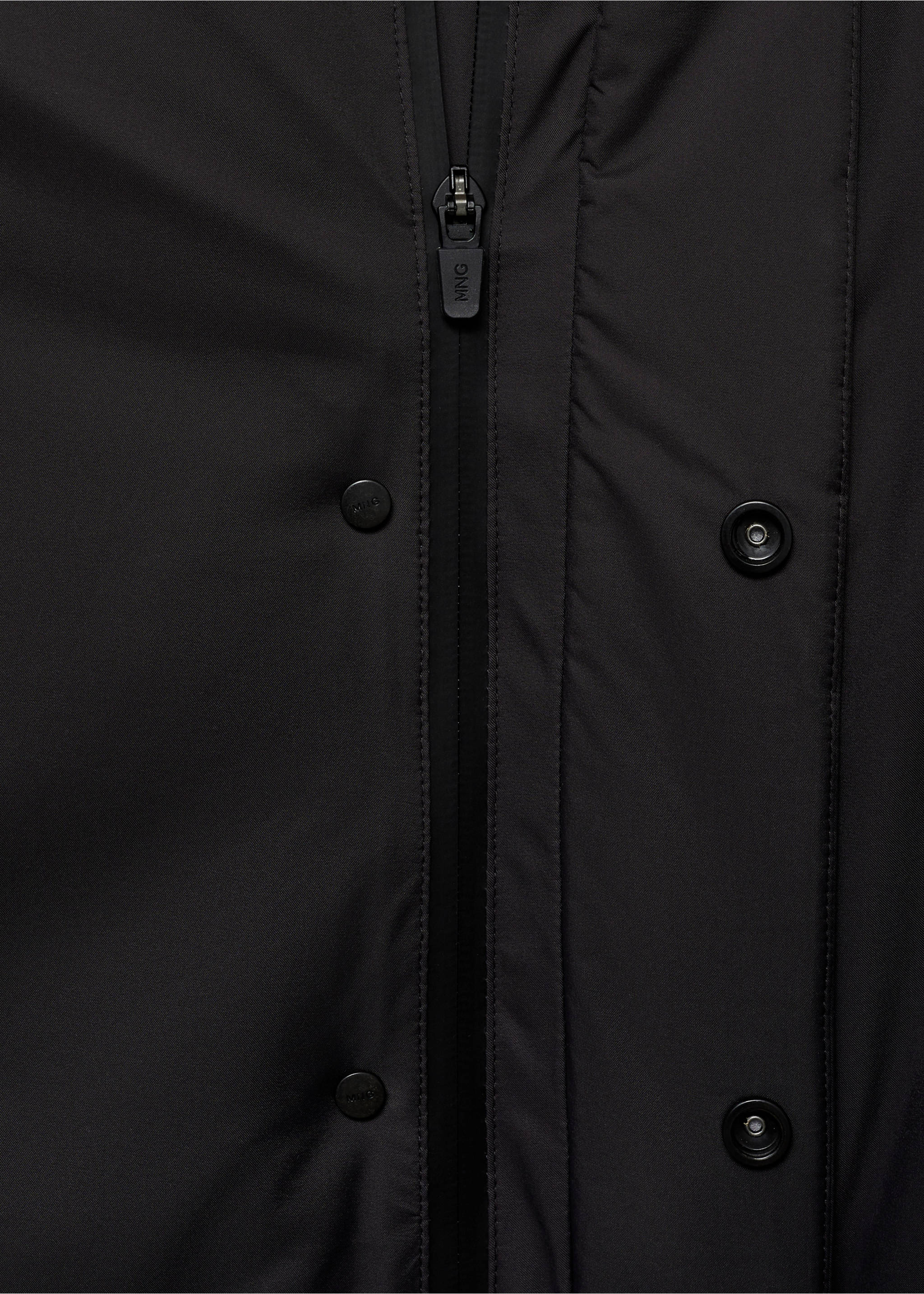 Thermore® waterproof quilted parka with Thermore® padding - Details of the article 8, Charcoal. Ref: 77019228-00.