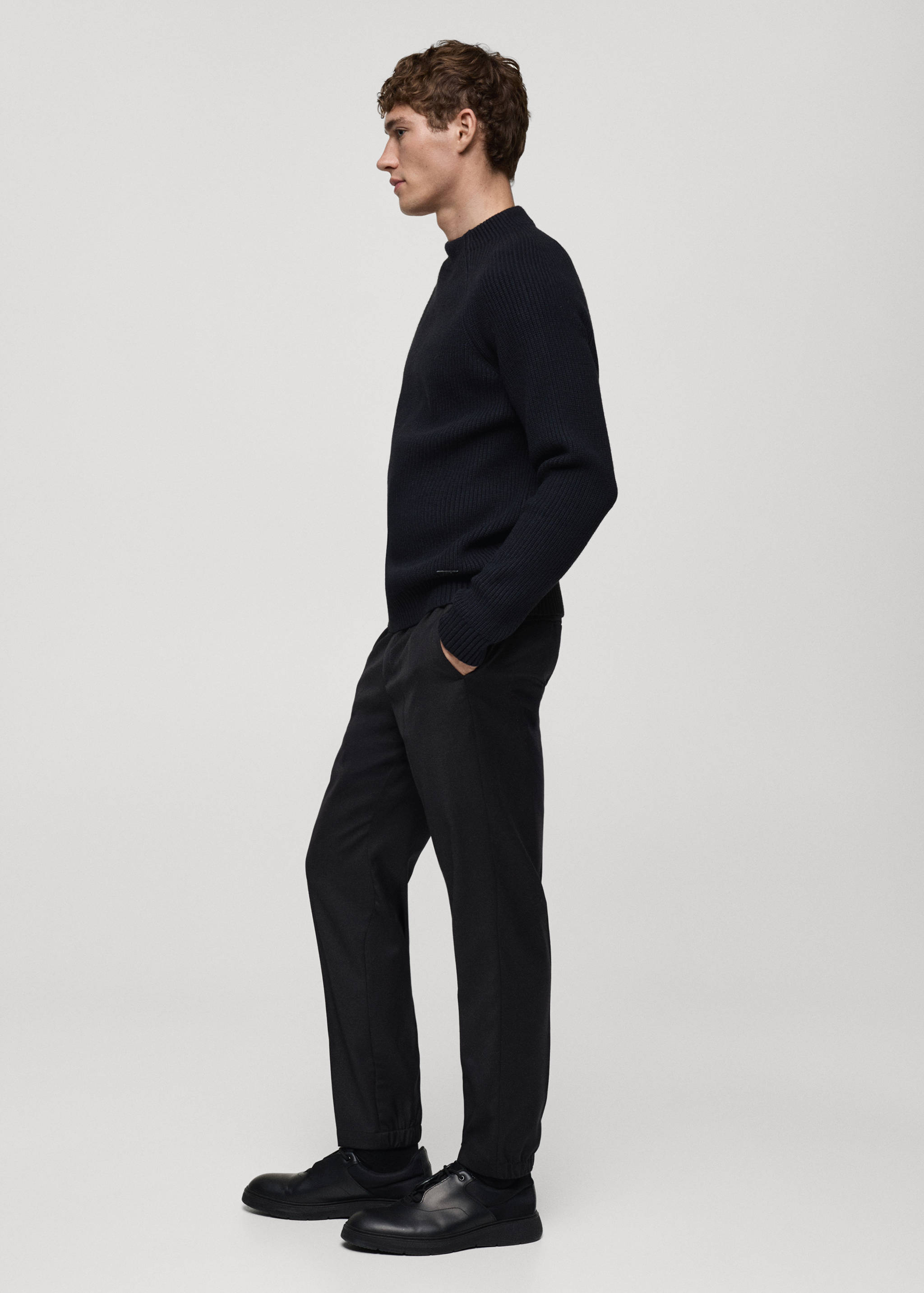 Wool-blend trousers with drawstring - Details of the article 2
