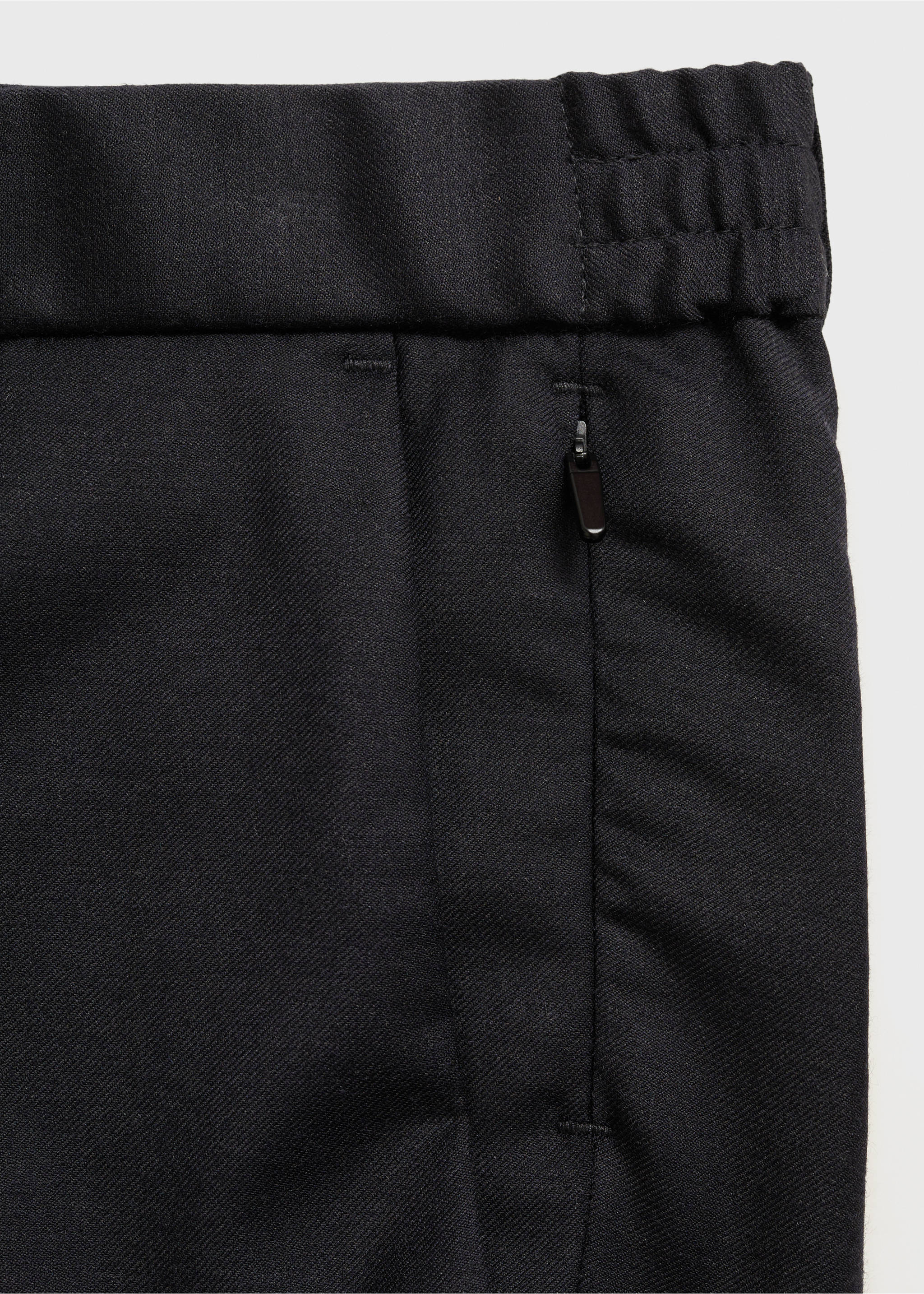 Wool-blend trousers with drawstring - Details of the article 0, Night Blue. Ref: 77019230-00.