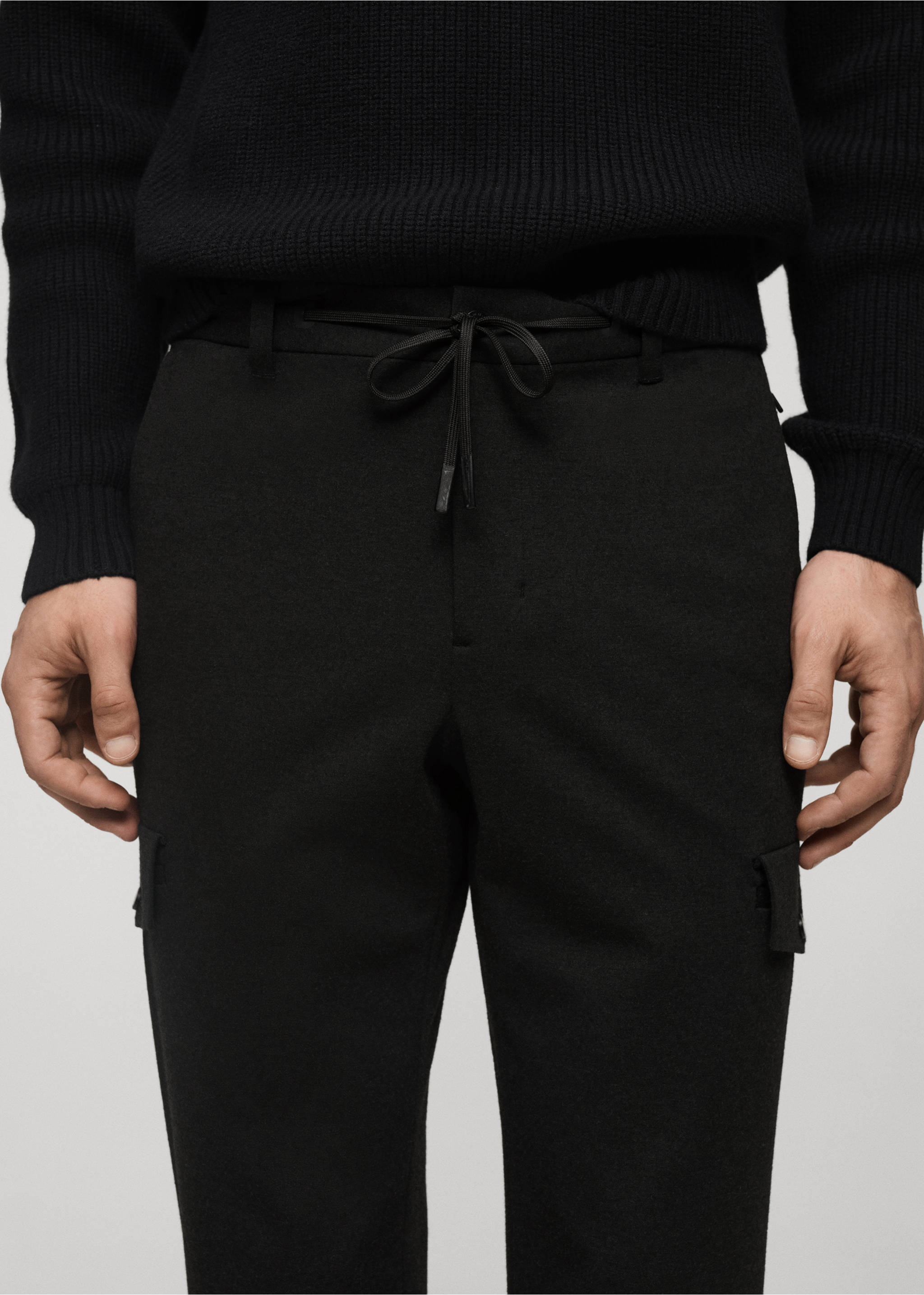 Thermoregulating comfort stretch cargo trousers - Details of the article 1, Grey. Ref: 77019231-00.