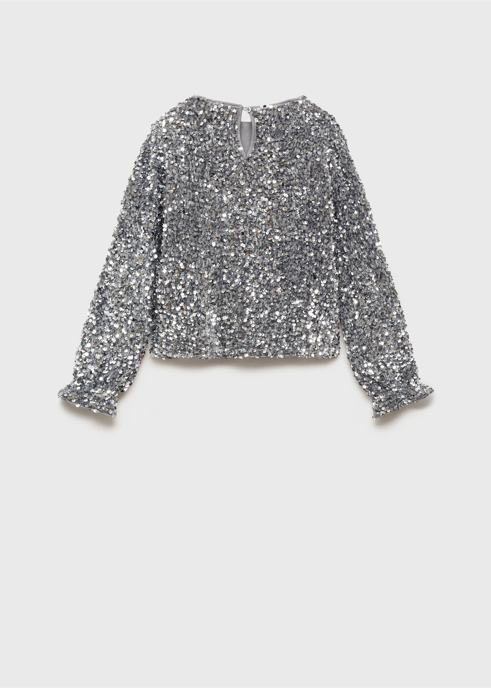 T-shirt manches longues sequins - Verso de l’article, Argent. Ref: 77019233-00.