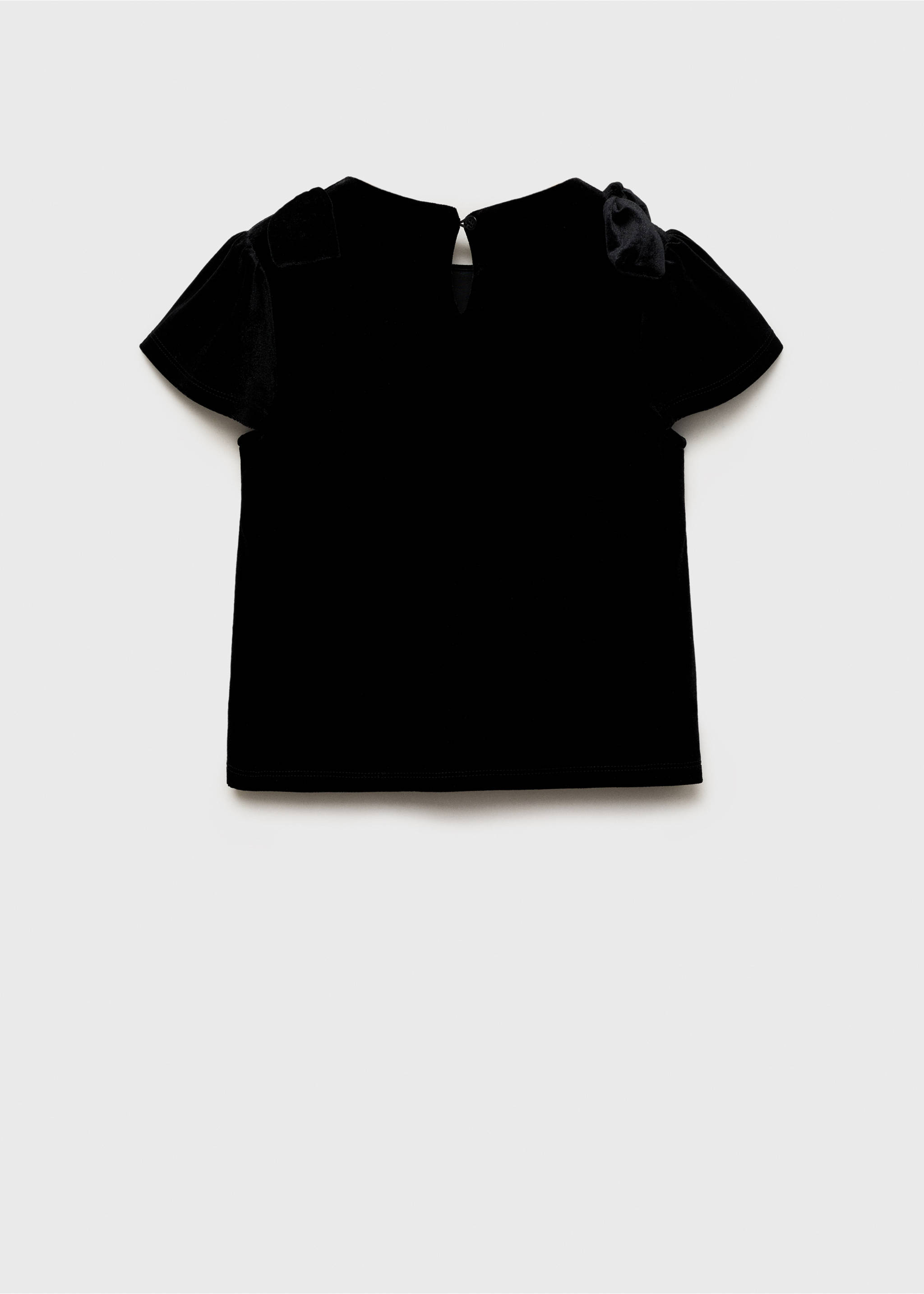 Velvet bow T-shirt - Reverse of the article, Black. Ref: 77019234-00.