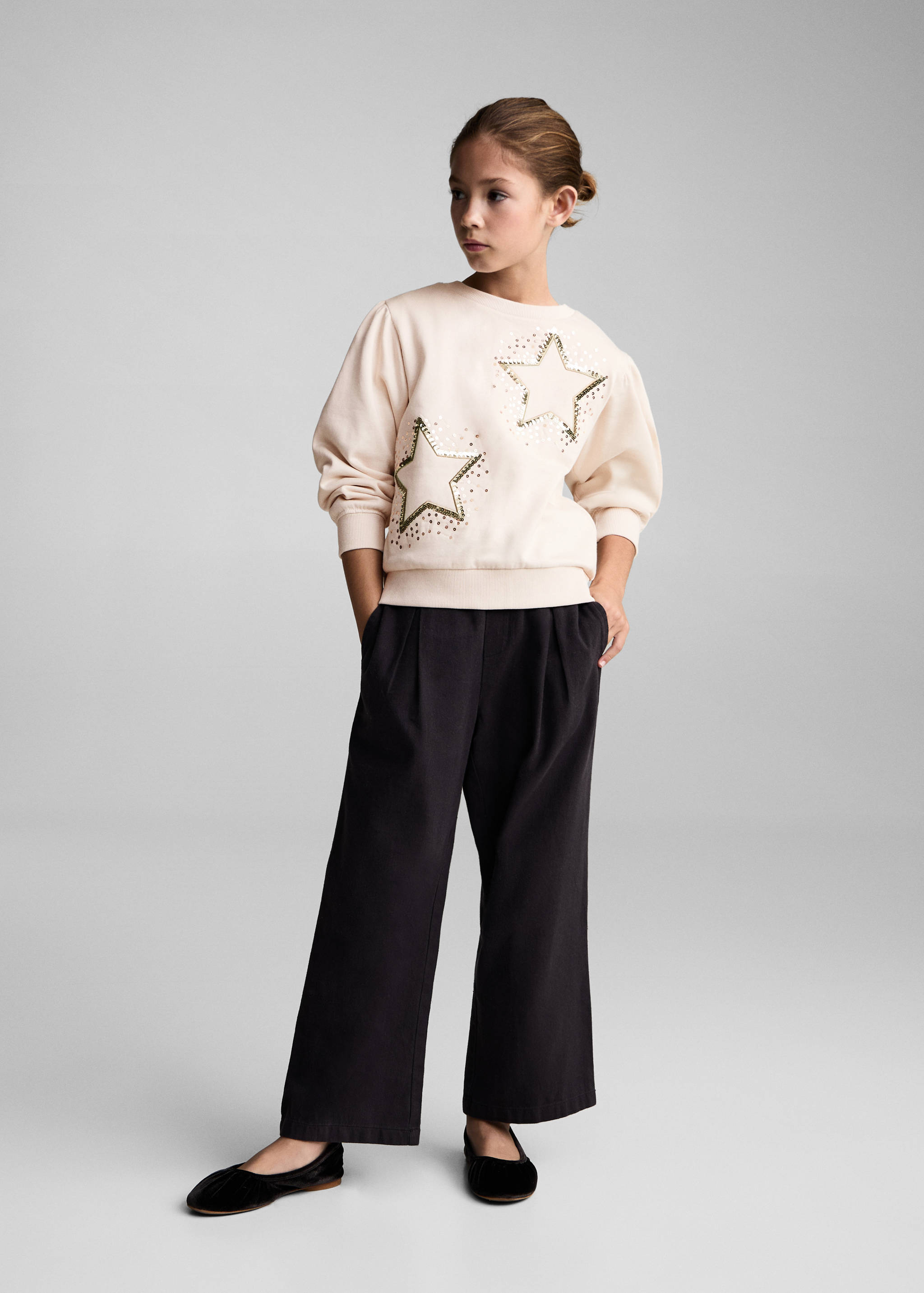 Sequin stars sweatshirt - General plane